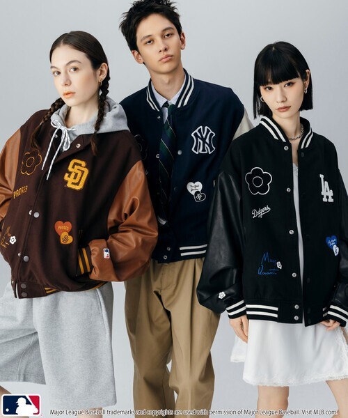 iSNEAKERS｜ [預購]日本限定 MLB × MARY QUANT STUDIUM 棒球外套
