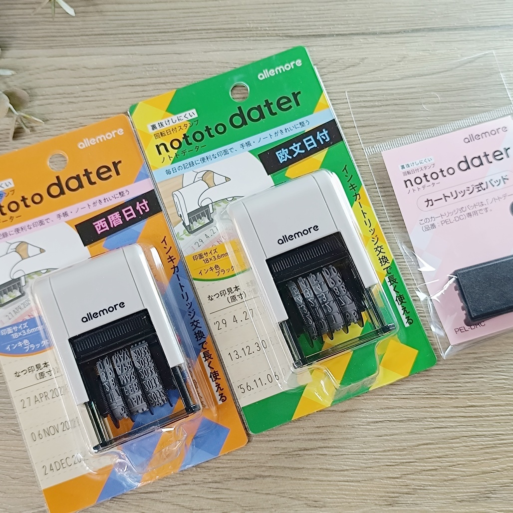 日本Shachihata．nototo dater 日付旋轉日期印章 西暦/歐文