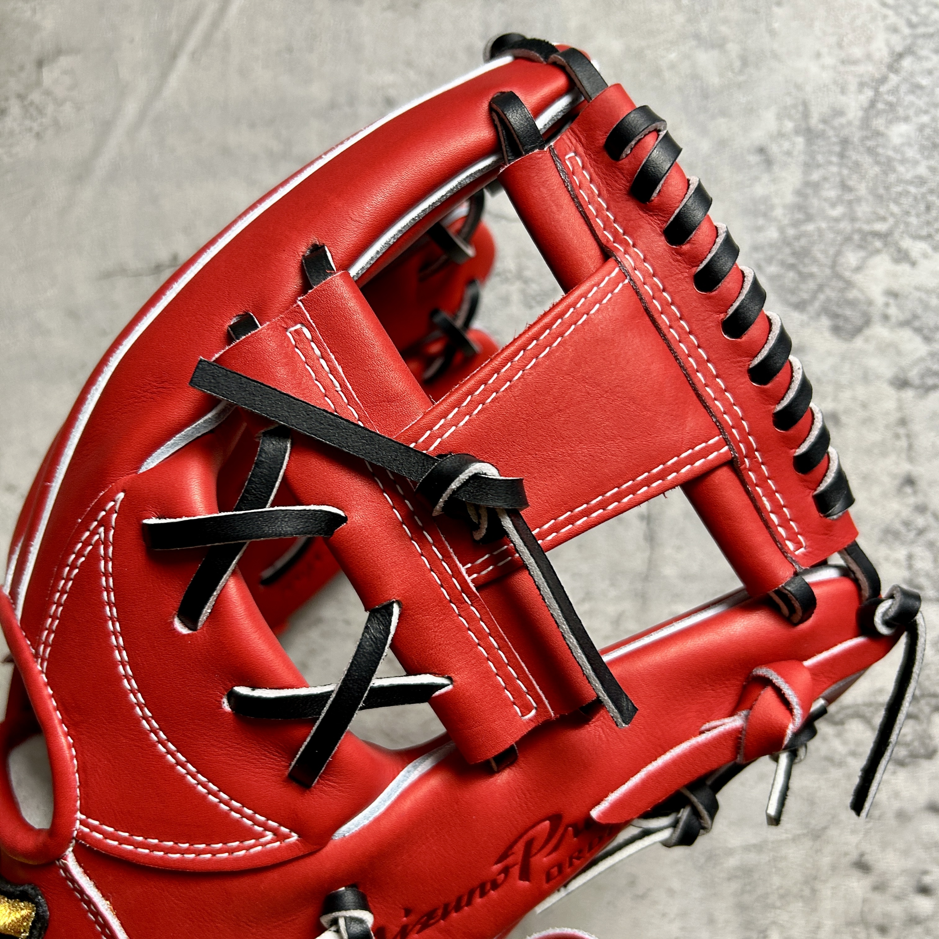 Mizuno Pro レッド　ハガジャパン Mizuno Pro Baseball Hard Glove HAGA JAPAN Infield 11.25 Orange NEW