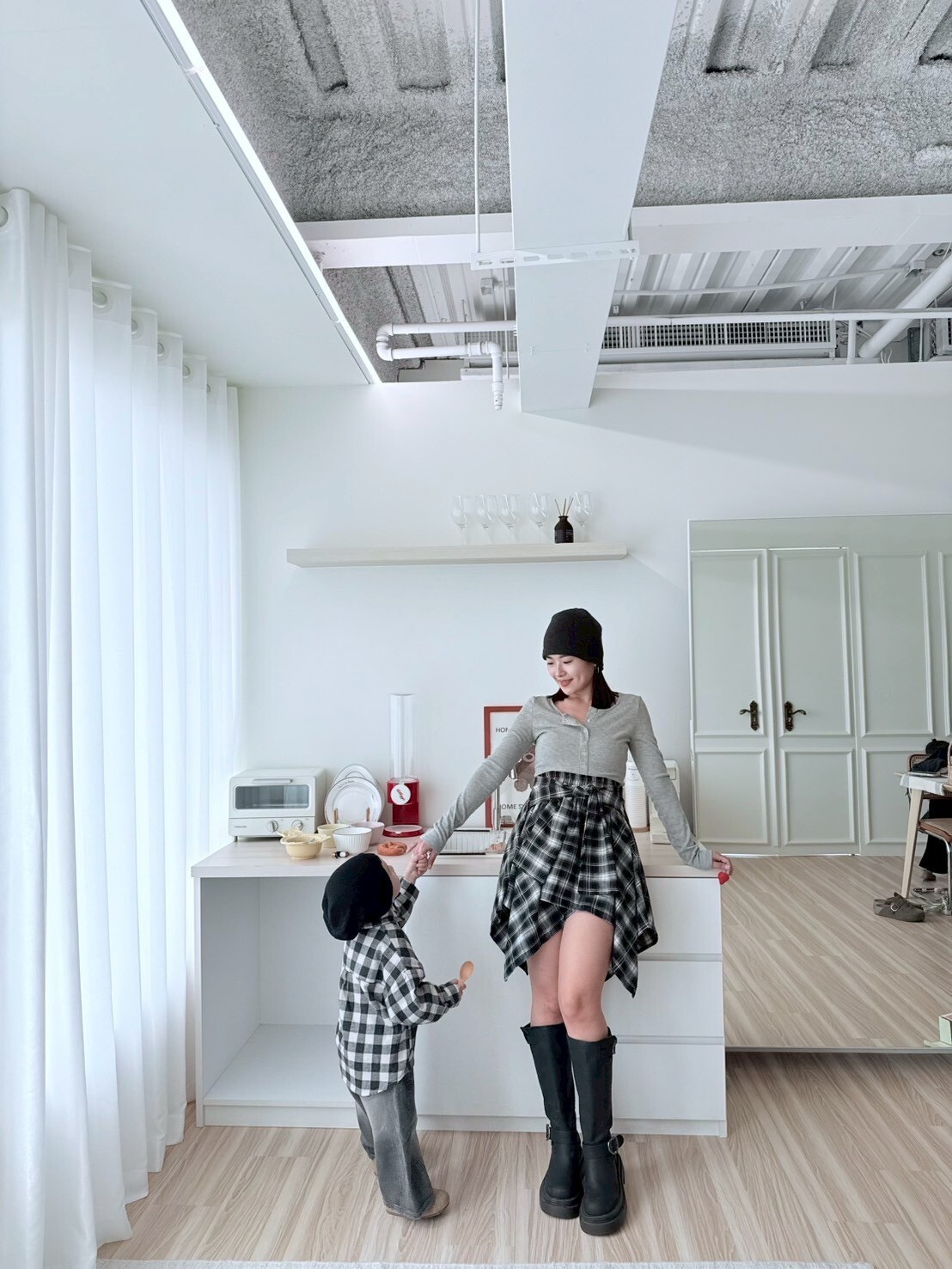 媽咪款｜格紋裙