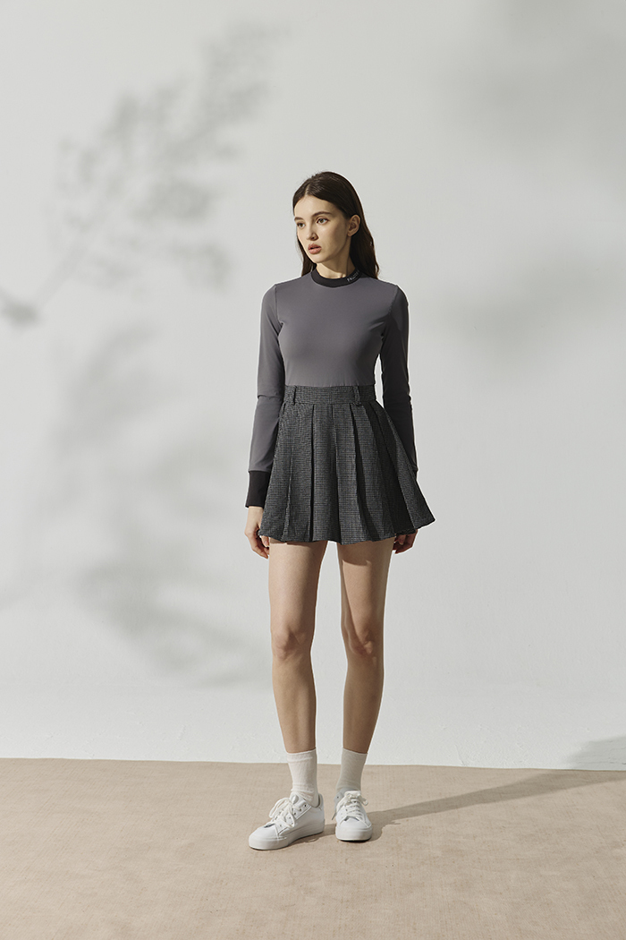 法式馬術拼接連身裙-深灰色