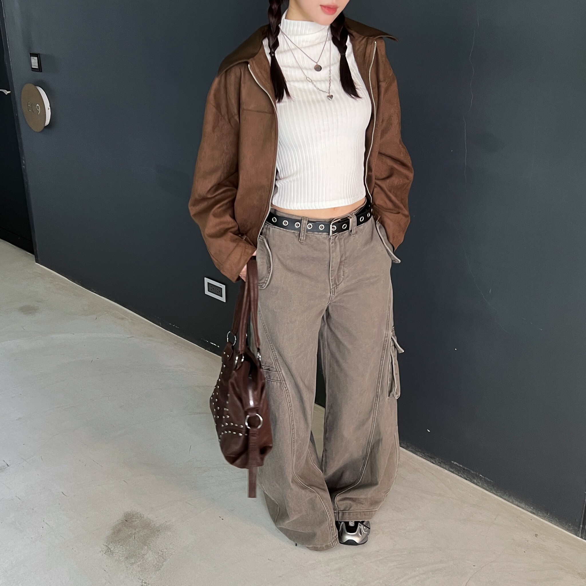 ISA_韓女衣櫃 本期必買!個性水洗工裝寬褲_59012