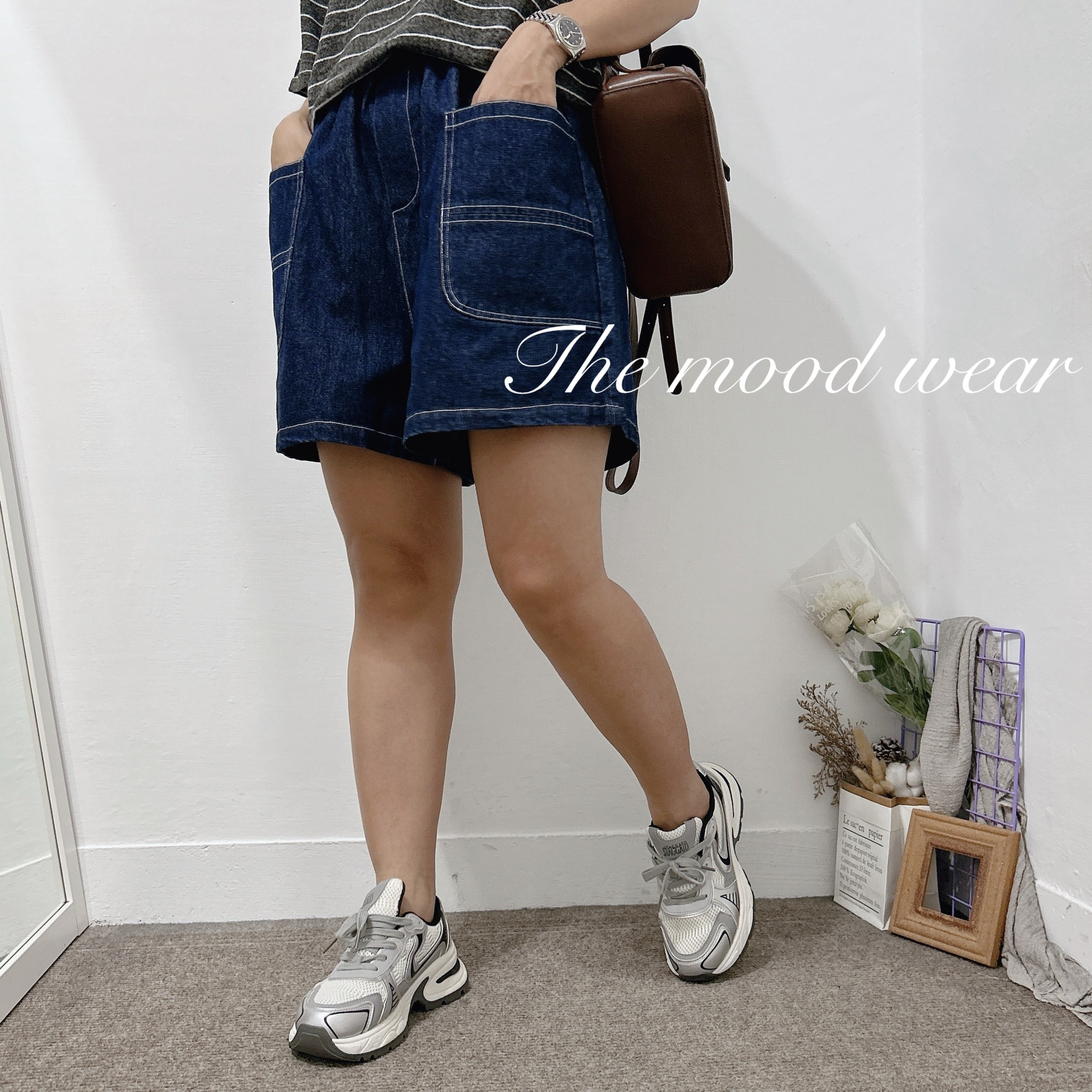 日單超挺版圍車線大口袋短褲