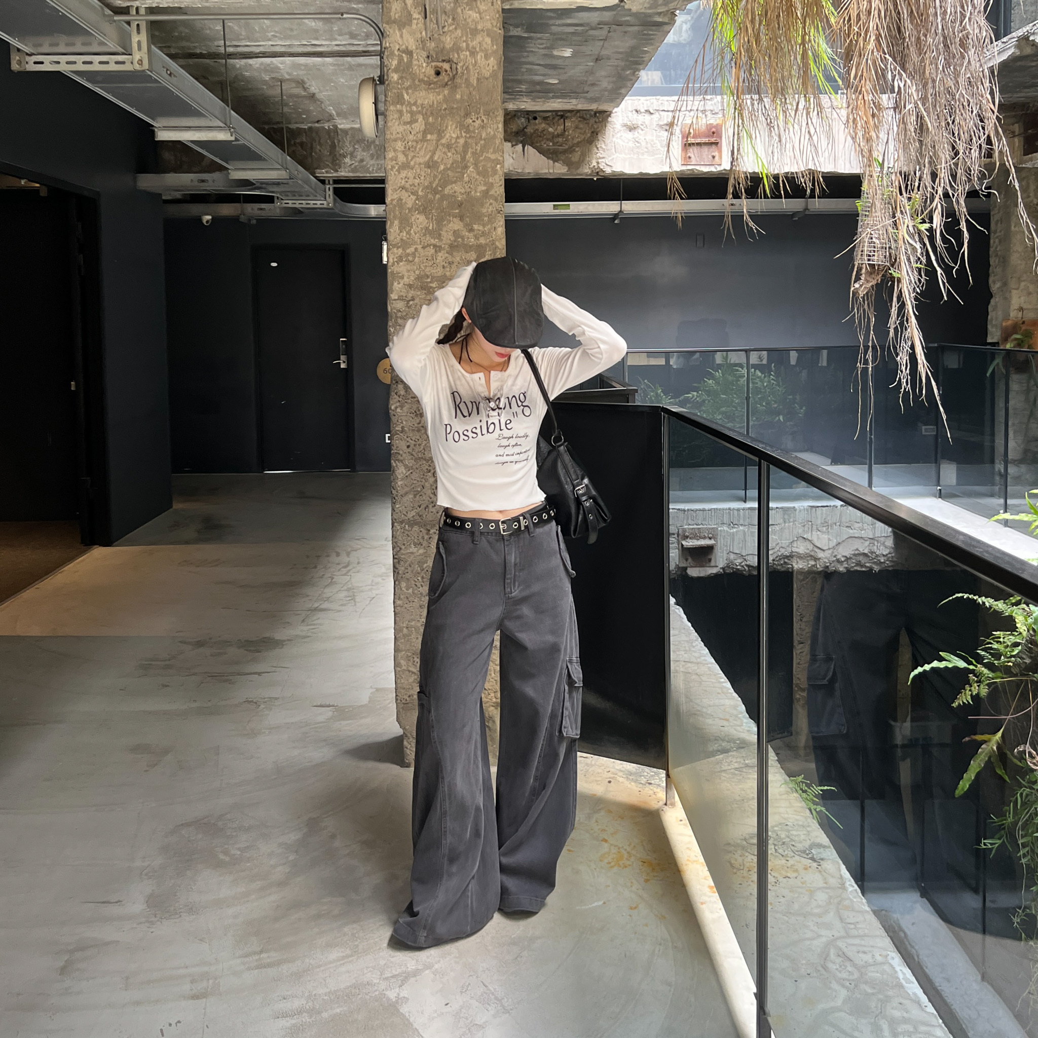 ISA_韓女衣櫃 本期必買!個性水洗工裝寬褲_59012