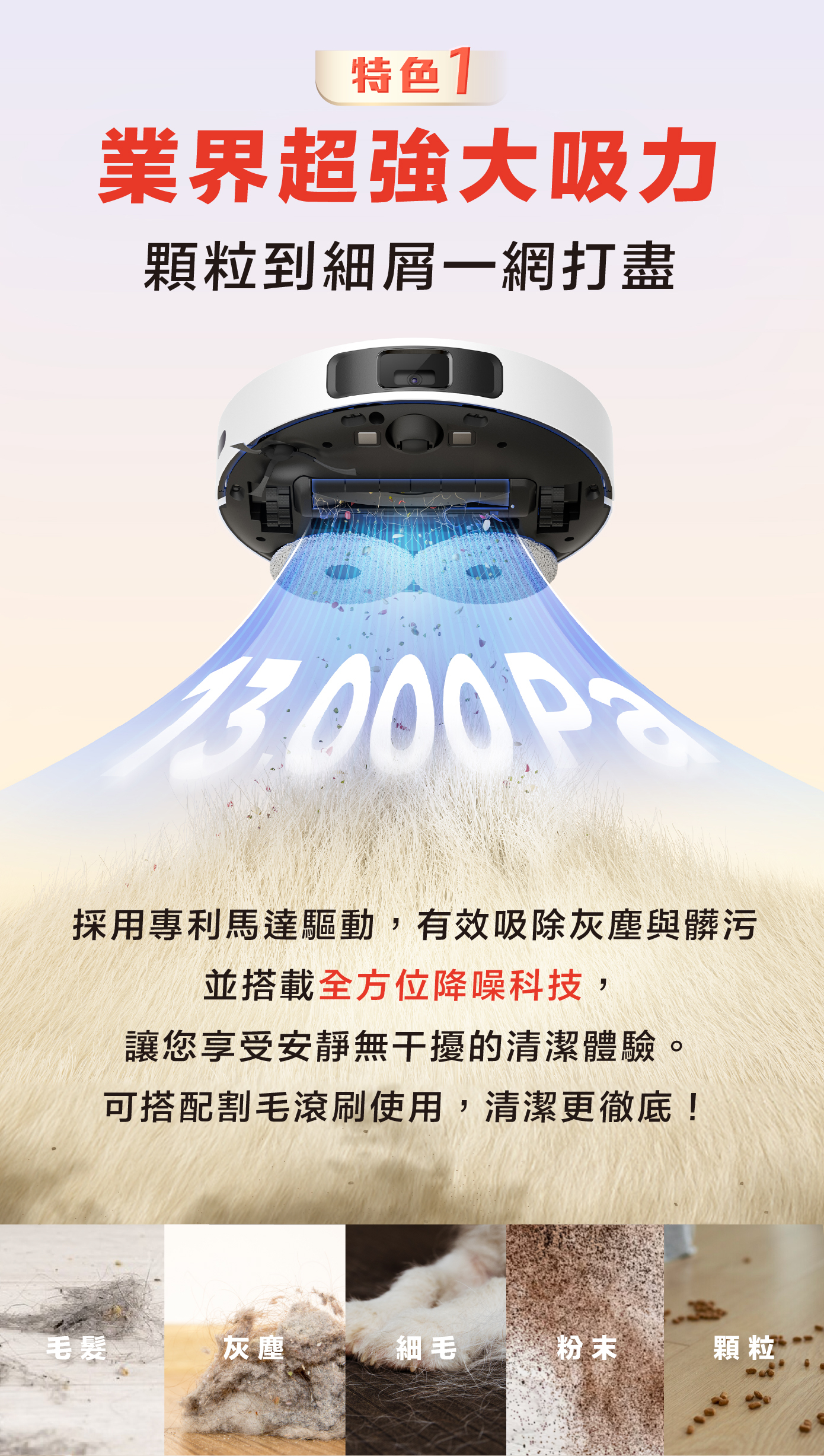 L20s Pro 3D避障雙螺旋掃拖機器人3D避障雙螺旋掃拖業界超強吸力10300PA