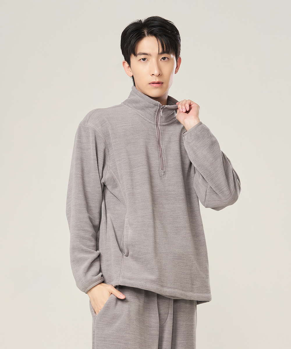 YA系列 超細刷絨男半開襟長袖衫 UE1F2325