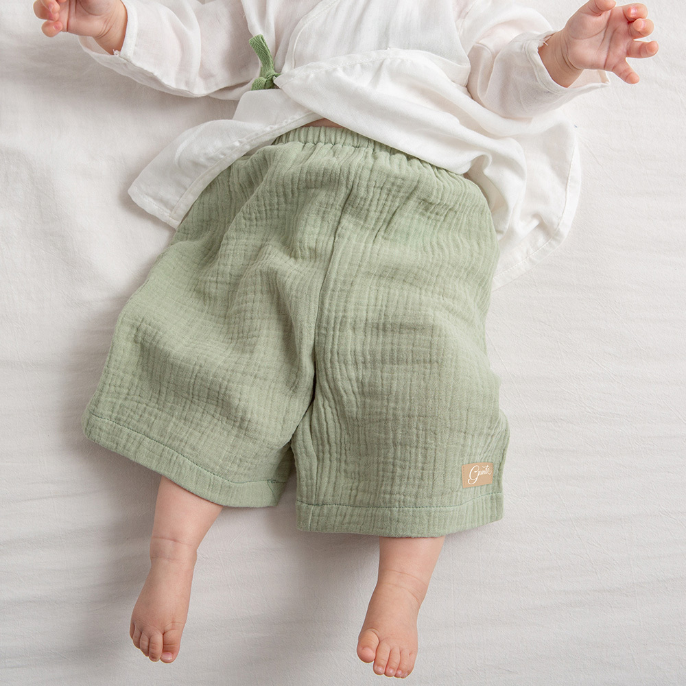 gunite極致棉柔美系列-成長型紗布褲｜透氣快乾｜S-M號(3M~5Y ) ｜多款可選