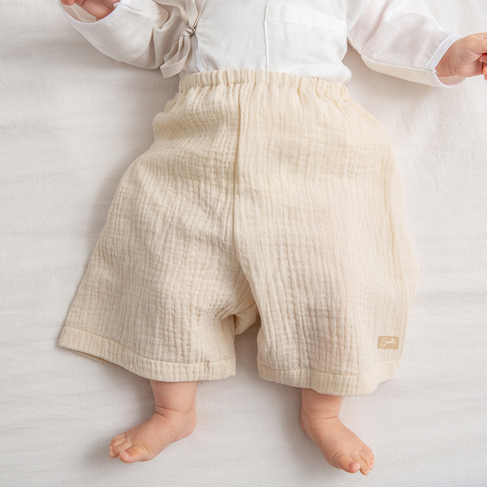 gunite極致棉柔美系列-成長型紗布褲｜透氣快乾｜S-M號(3M~5Y ) ｜品味米