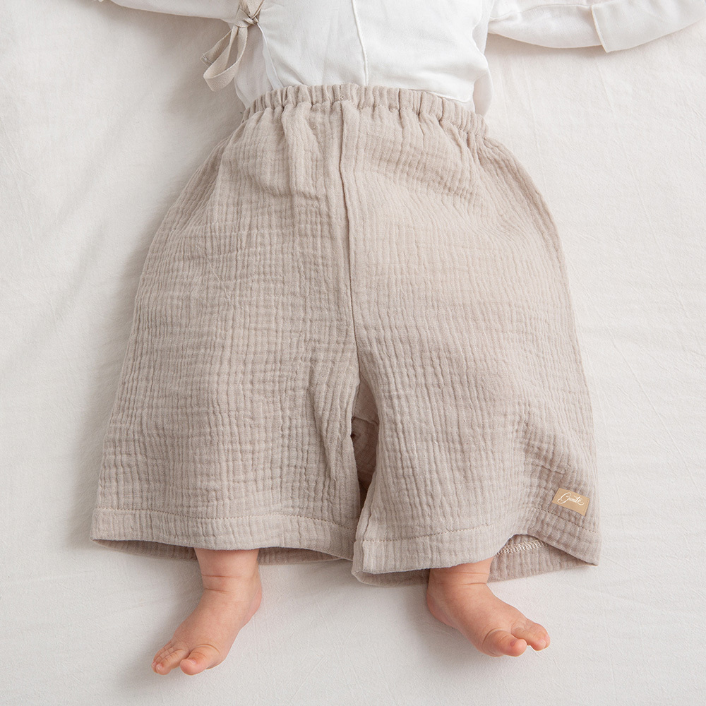 gunite極致棉柔美系列-成長型紗布褲｜透氣快乾｜S-M號(3M~5Y ) ｜品味灰