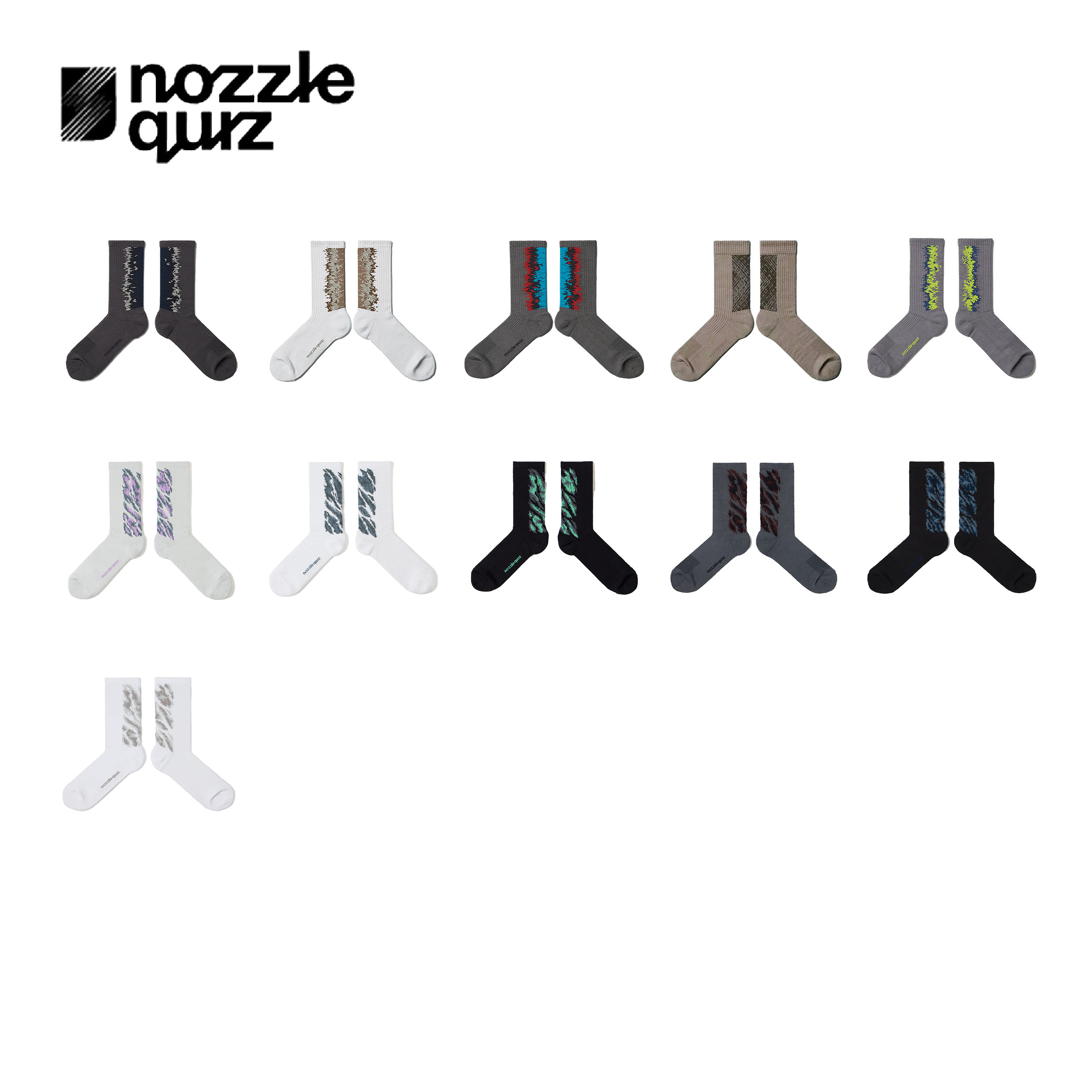 nozzle quiz 後研設計 / Landing Series 彈性抗菌 對目縫合 中高筒休閒襪