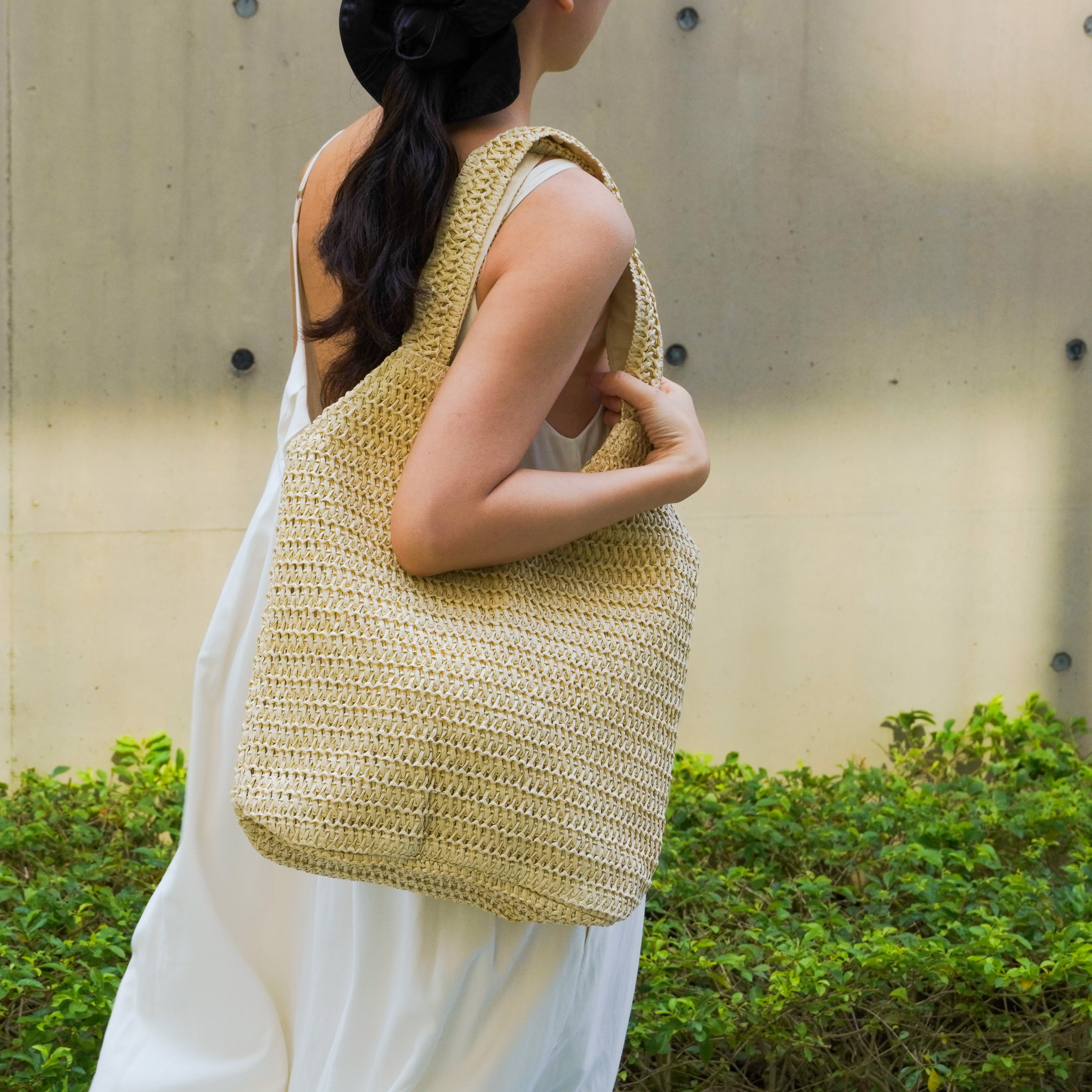 百搭休閒單肩草編包 兩色售