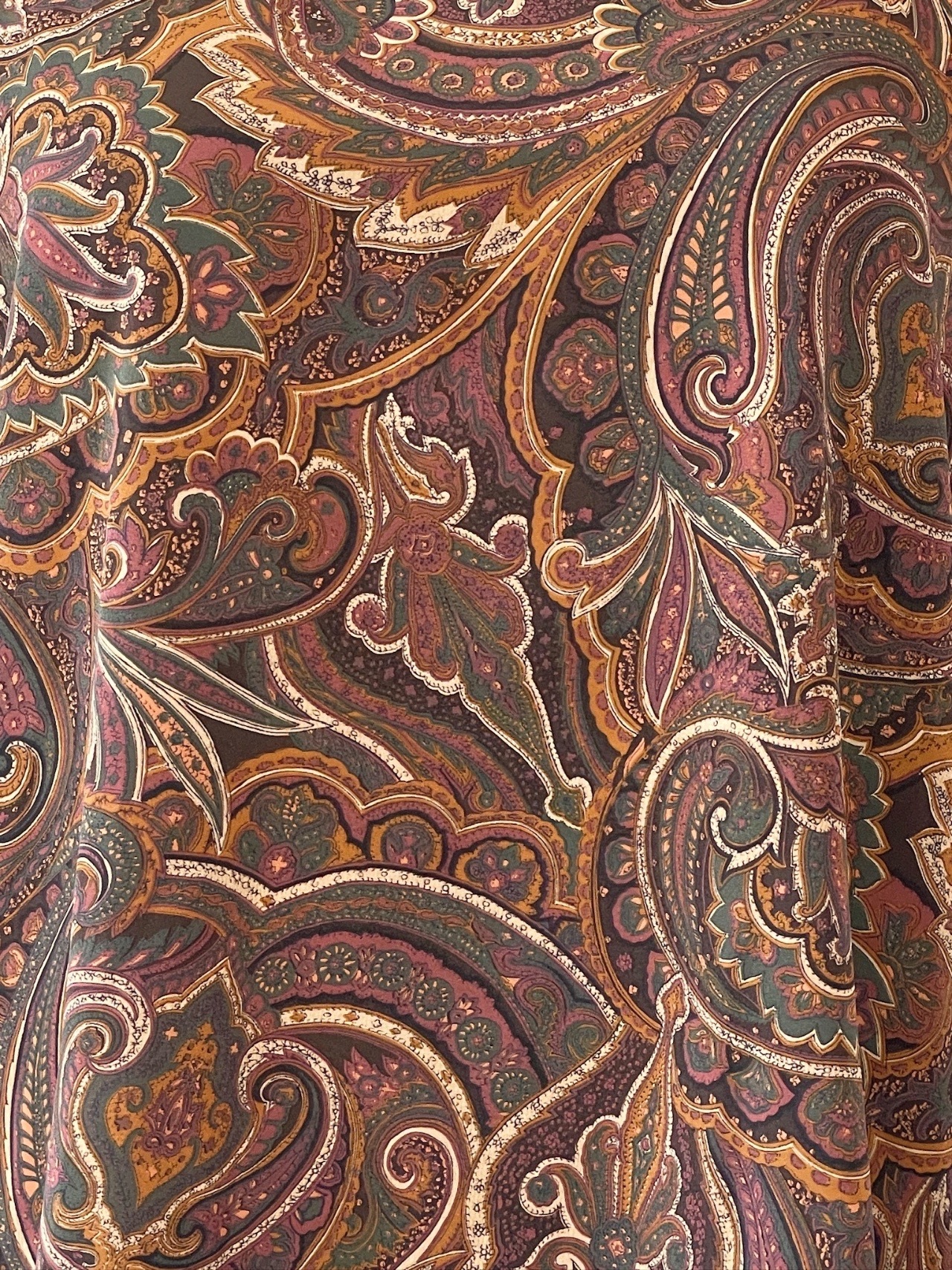 日本製森林色腰果花古著上衣