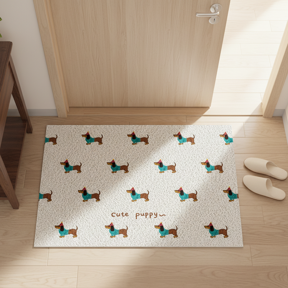 可愛小狗進門除塵地墊