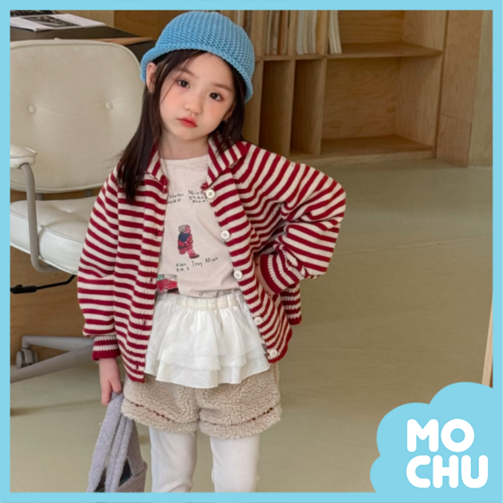 條紋翻領針織開襟外套(二色)