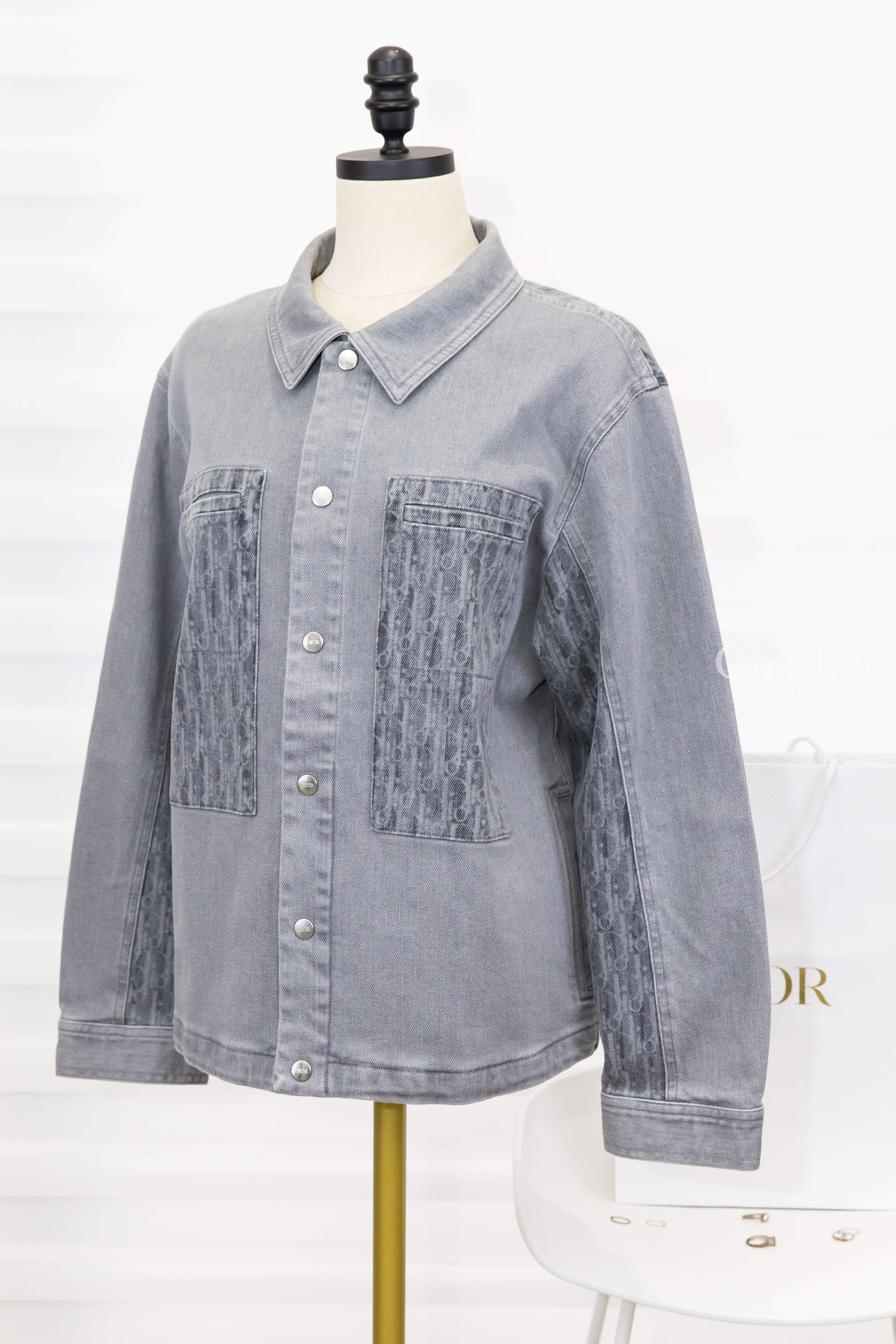 Dior Kids' Jacket 灰色拼接復古水洗老花牛仔棉質童裝長袖外套-Charline Boutique 精品代購