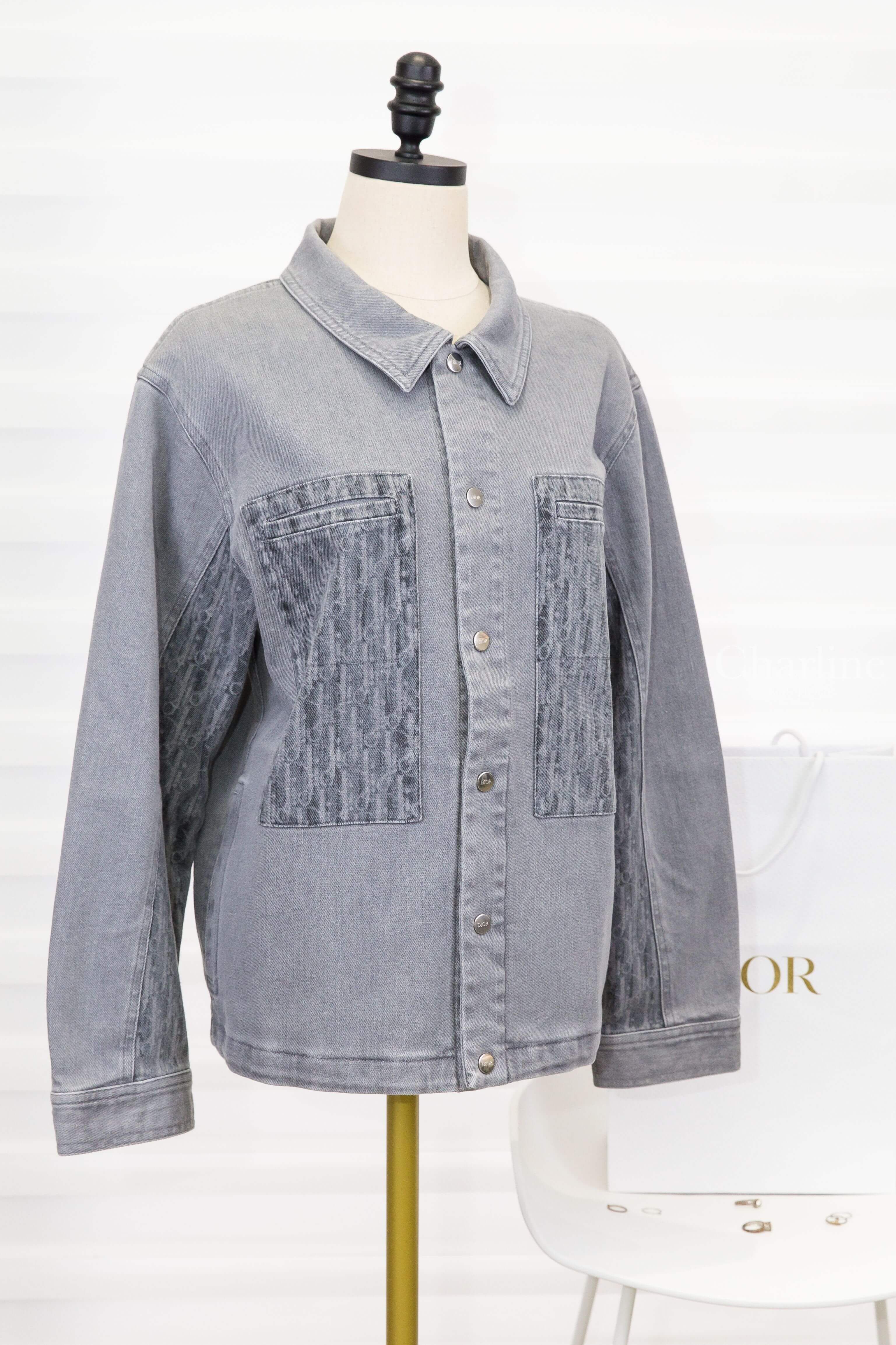 Dior Kids' Jacket 灰色拼接復古水洗老花牛仔棉質童裝長袖外套-Charline Boutique 精品代購