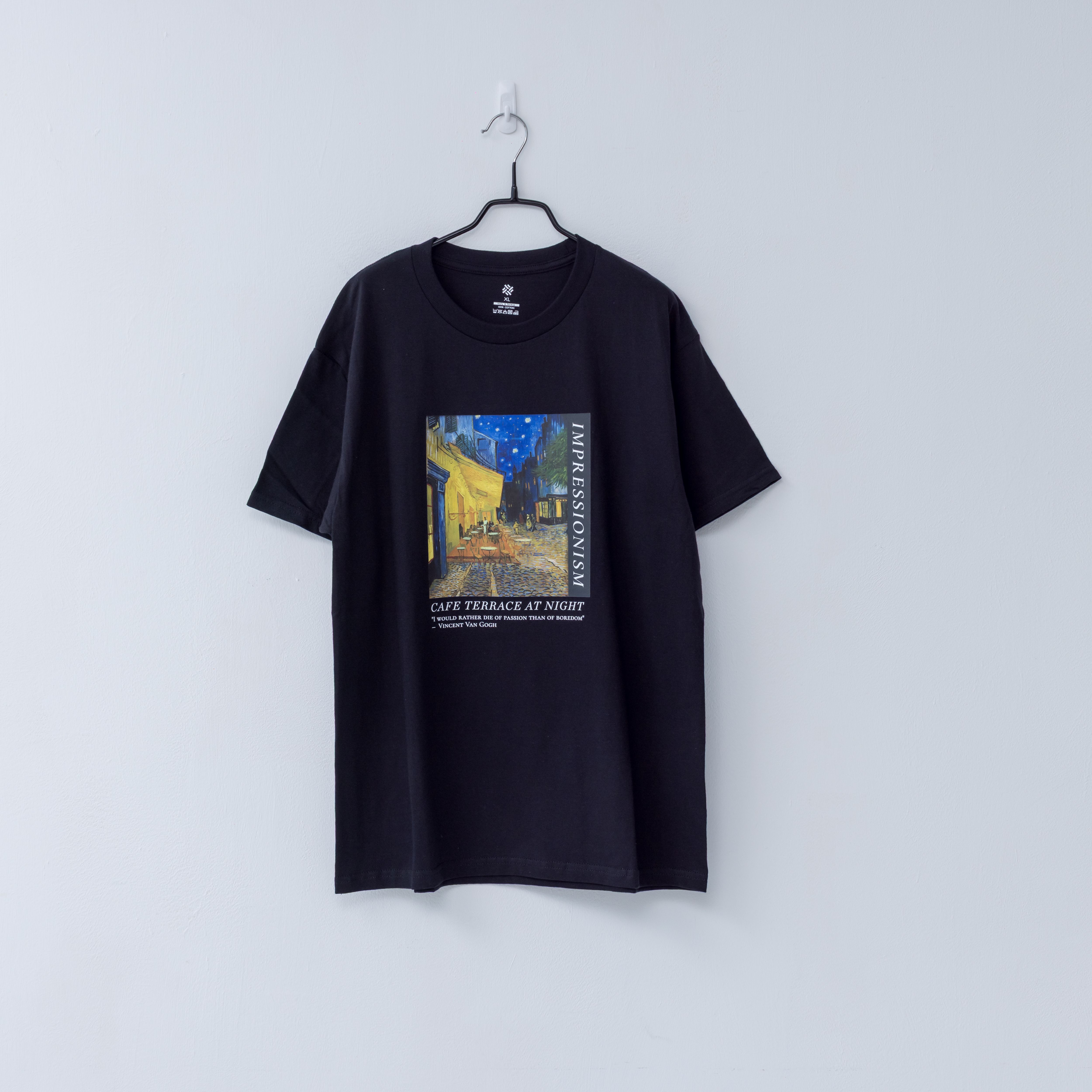 印象派藝術T恤｜梵谷《夜晚露天咖啡館》黑