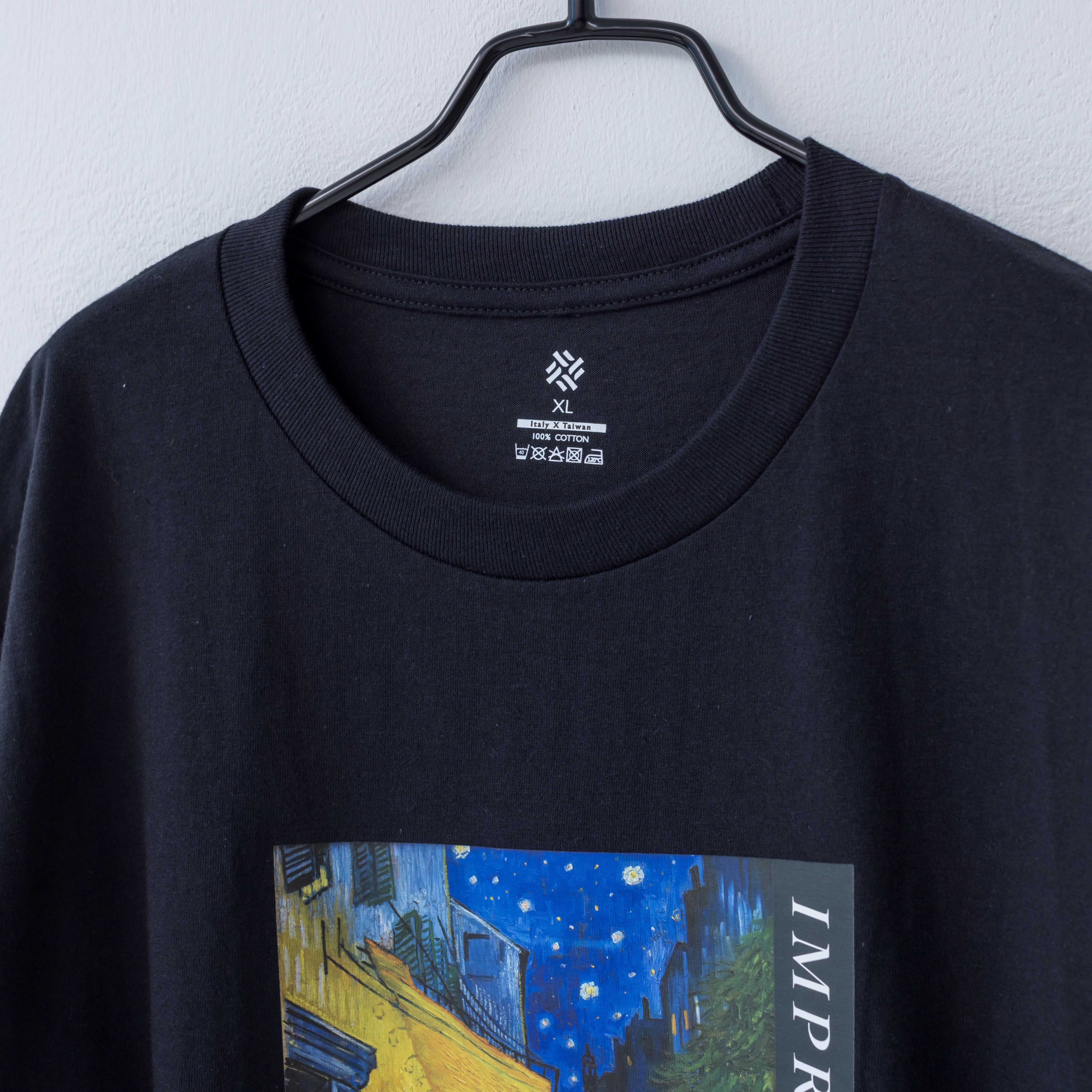 印象派藝術T恤｜梵谷《夜晚露天咖啡館》黑