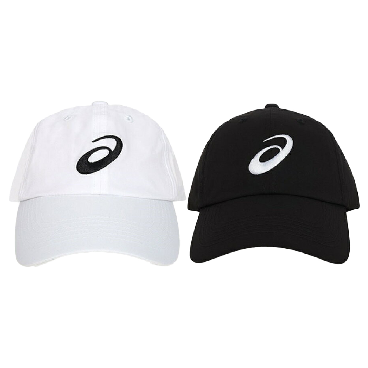 ASICS CAP 白色 黑色 刺繡 LOGO 百搭 魔鬼氈 可調節 老帽 棒球帽【3033B859】