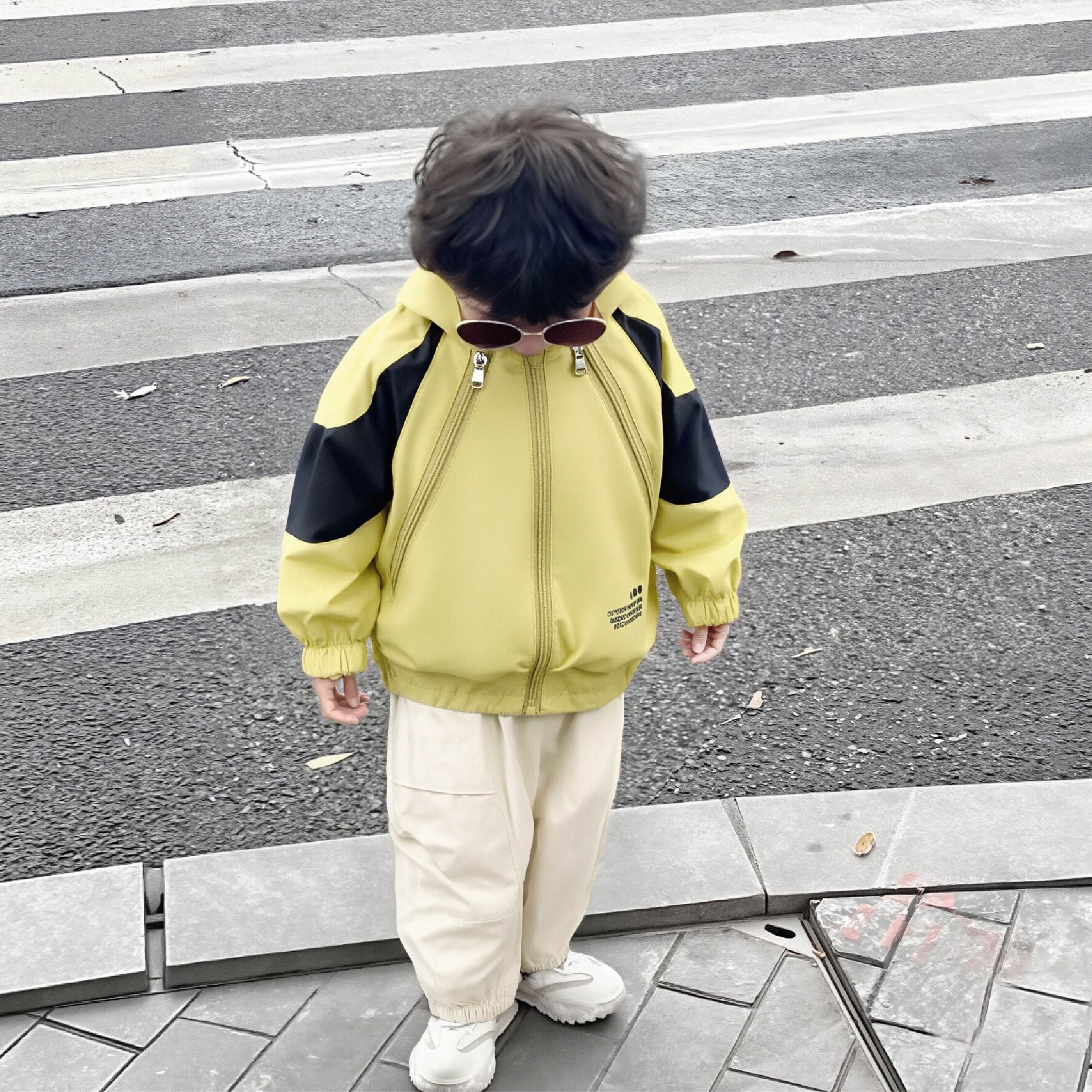 【H55435】質感拉鍊口袋設計連帽外套