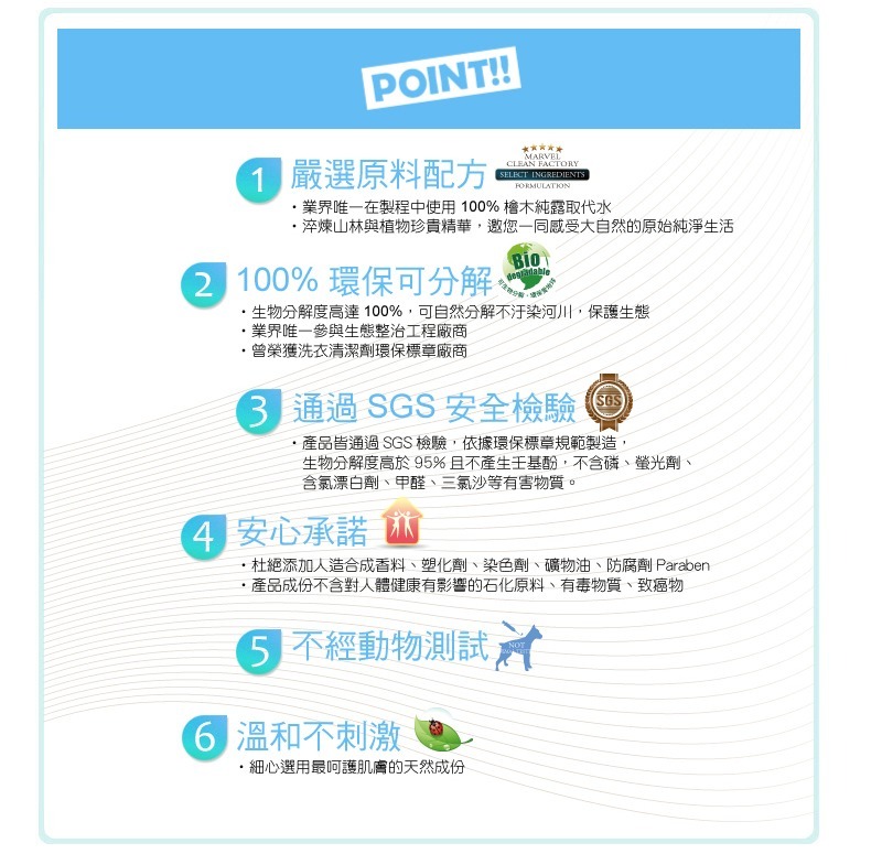 多用途環保洗衣清潔劑六大特點