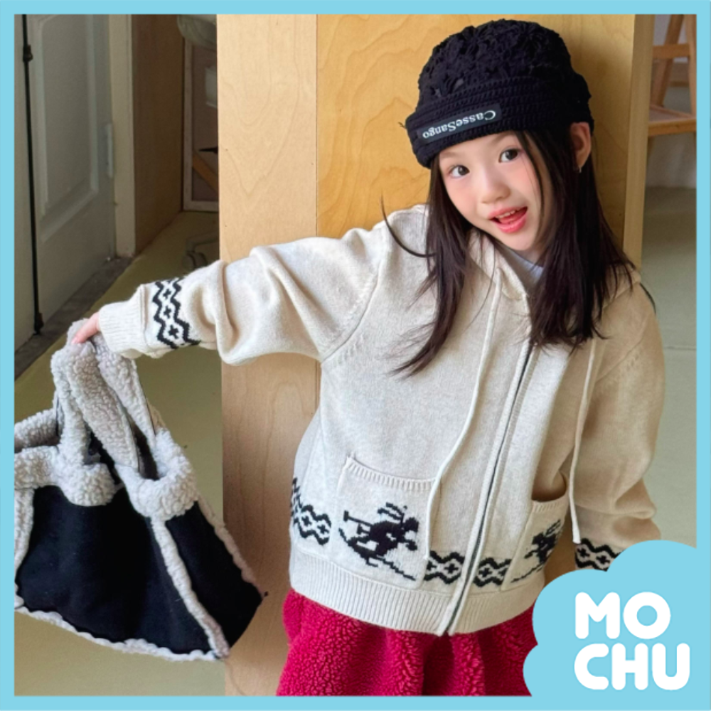 滑雪者圖騰針織外套(二色)