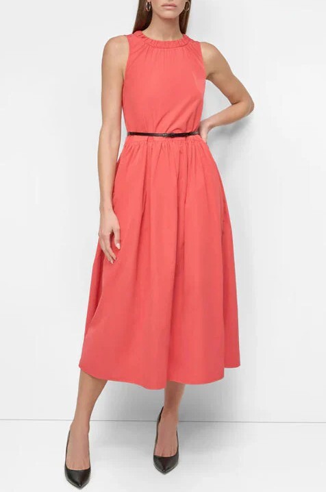 [S] DKNY WTRMLN SUGAR SHORT SLEEVE PUFF BALLOON DRESS WITH BELT, DD5P1H51-K6S FINAL SALE (SD1320)