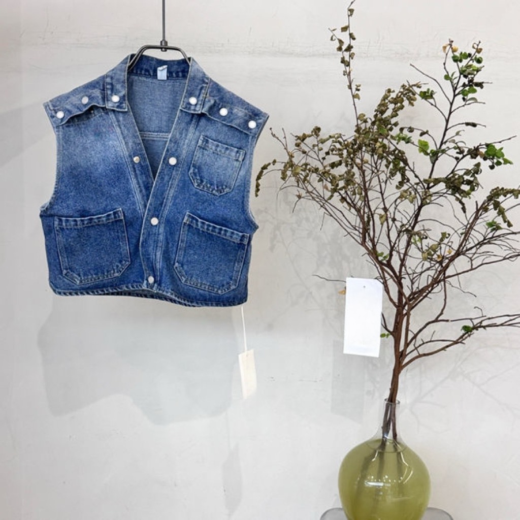 水洗藍牛仔背心