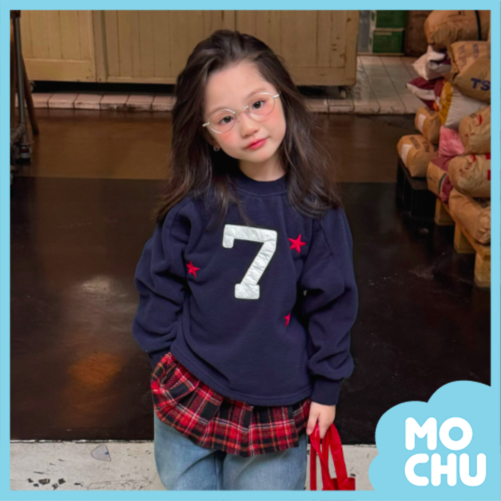 幸運數7絨面長袖上衣(三色)