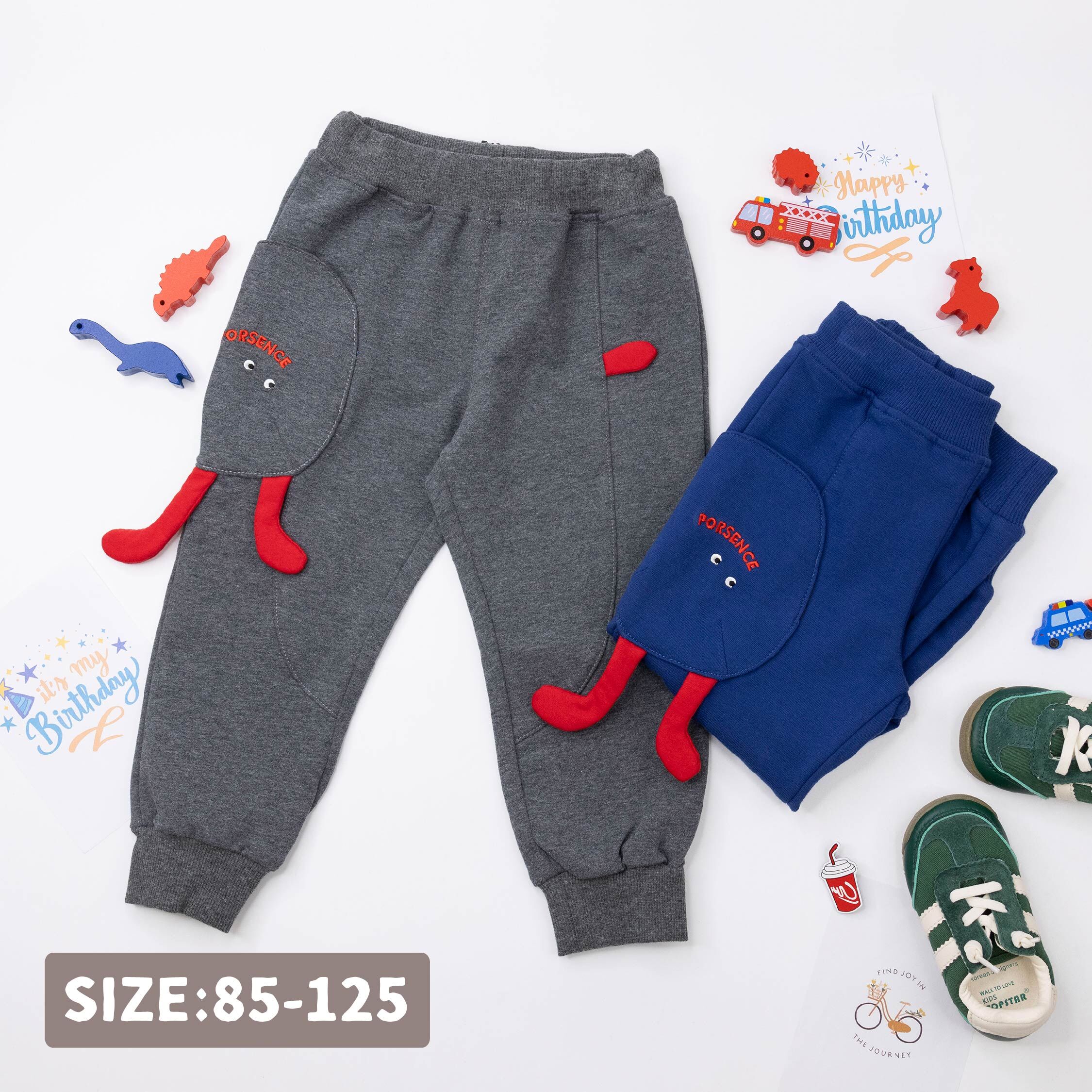 波紳士【22539】逗趣長腳丫口袋設計縮口褲＊二色