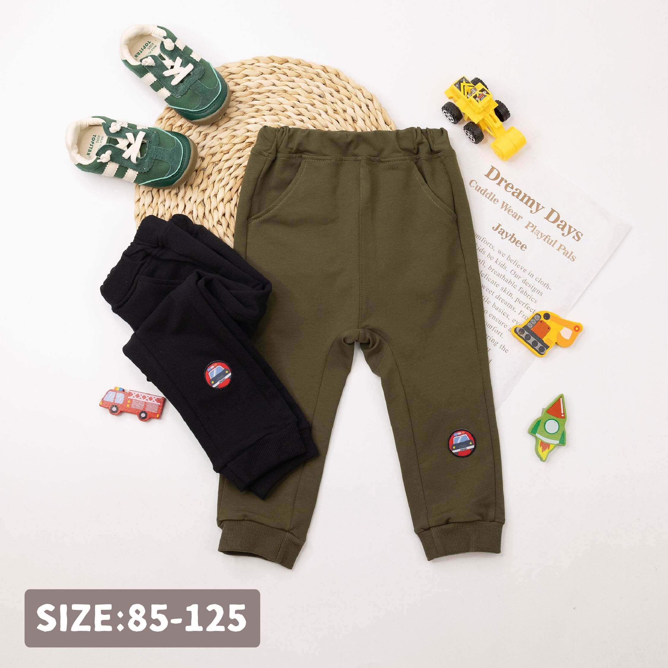 波紳士【22538】警車卡通彩繪布貼縮口褲＊二色