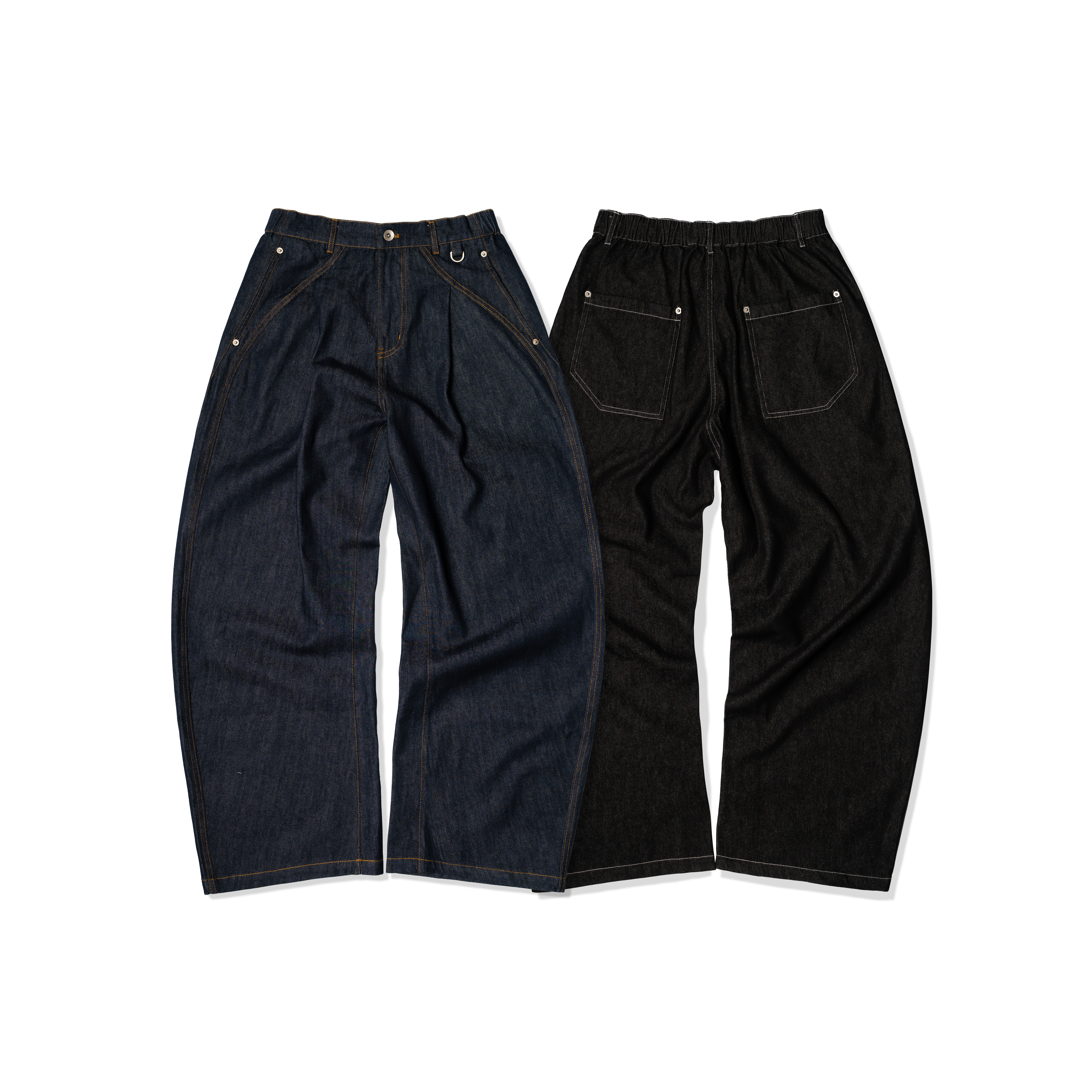 Ordinary 原色單寧弧度牛仔褲