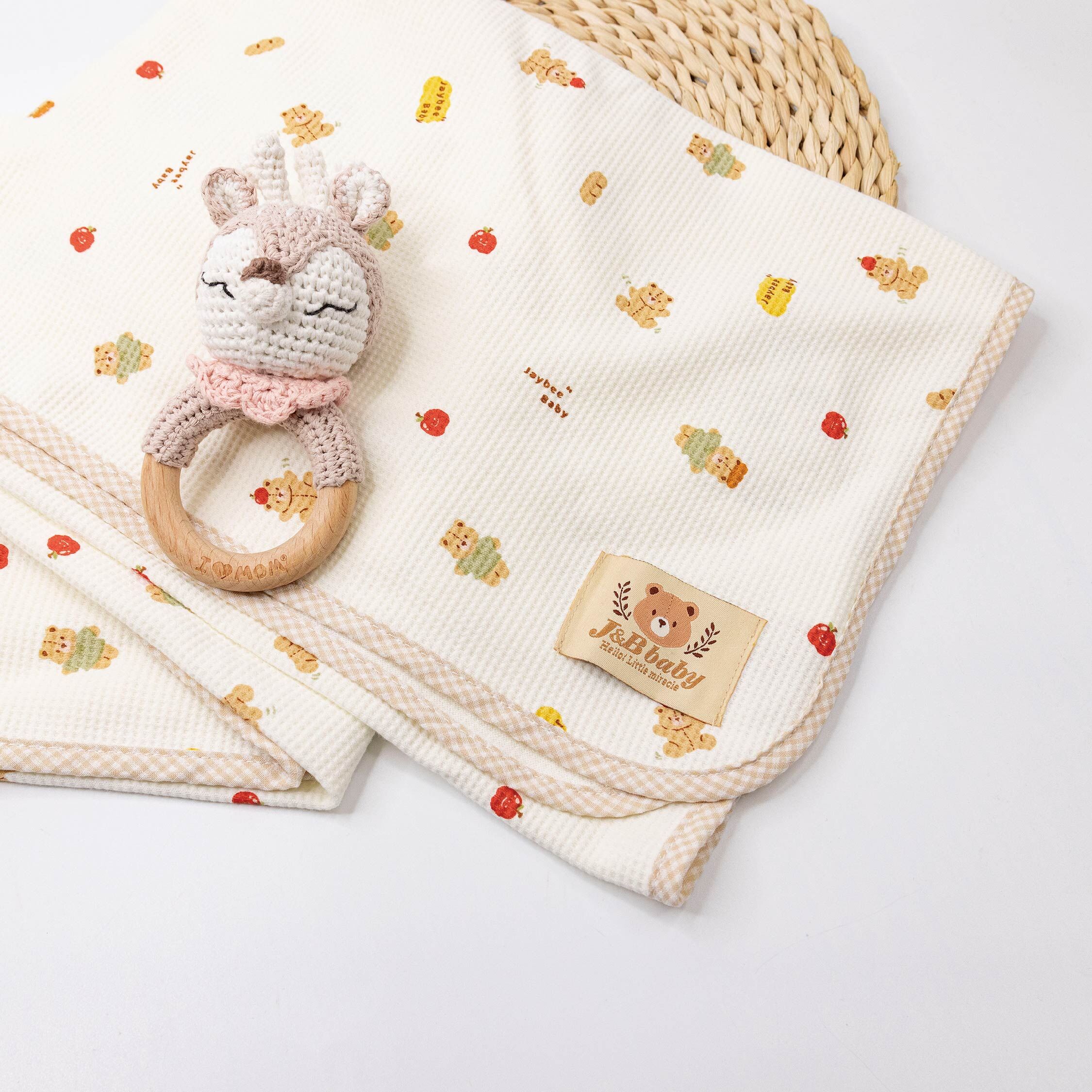 【JB0523】MIT原創蘋安小熊華夫格四季蓋被