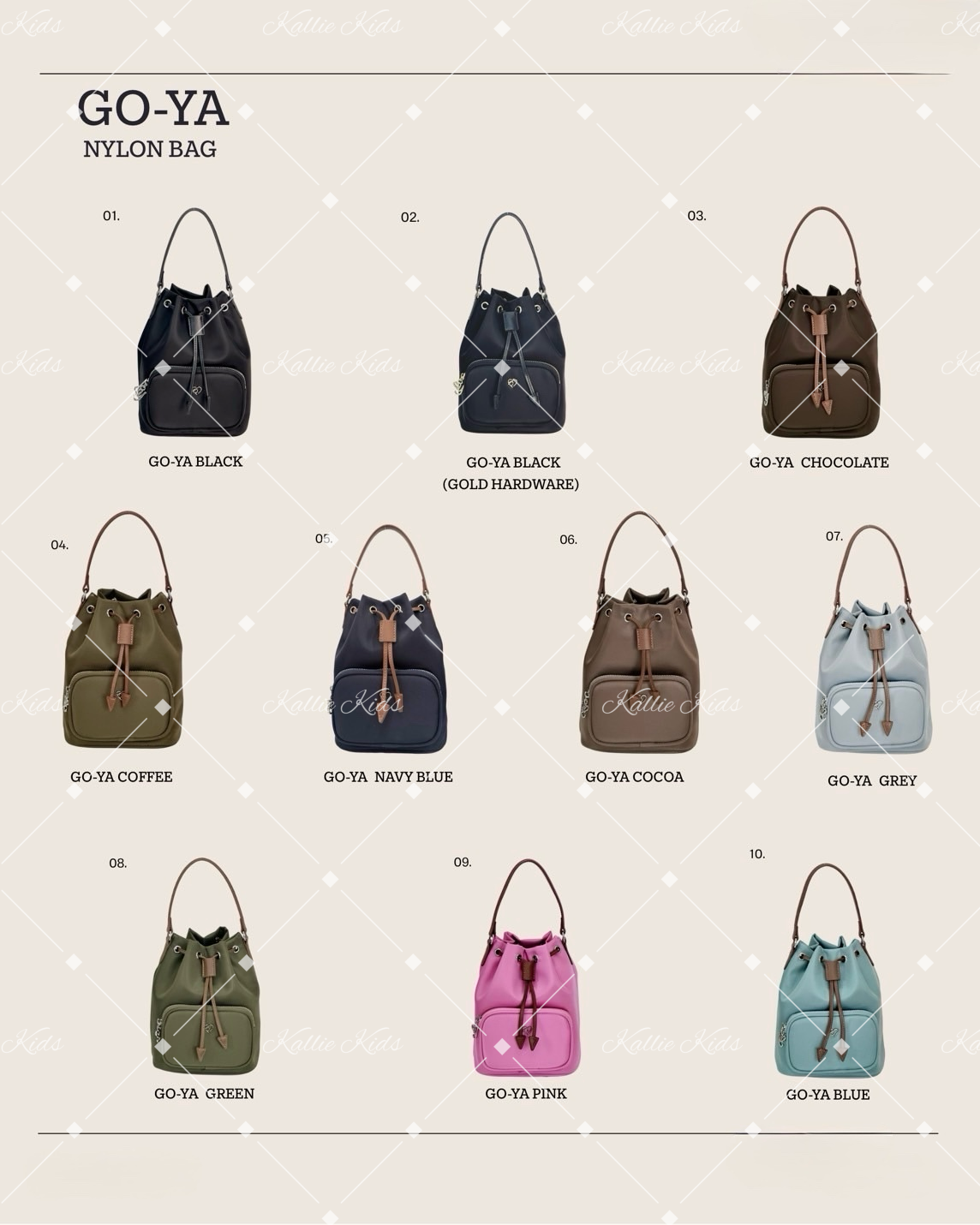 泰國小眾品牌 - GO - YA ( 尼龍 ）索繩束口包*不連掛飾