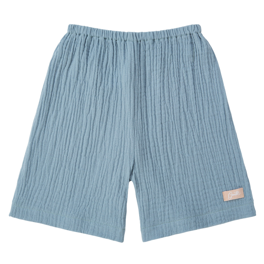 gunite極致棉柔美系列-成長型紗布褲｜透氣快乾｜S-M號(3M~5Y ) ｜療癒天藍