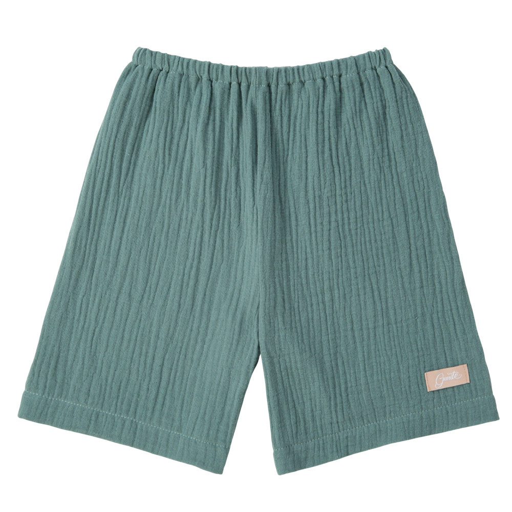 gunite極致棉柔美系列-成長型紗布褲｜透氣快乾｜S-M號(3M~5Y ) ｜療癒藍綠