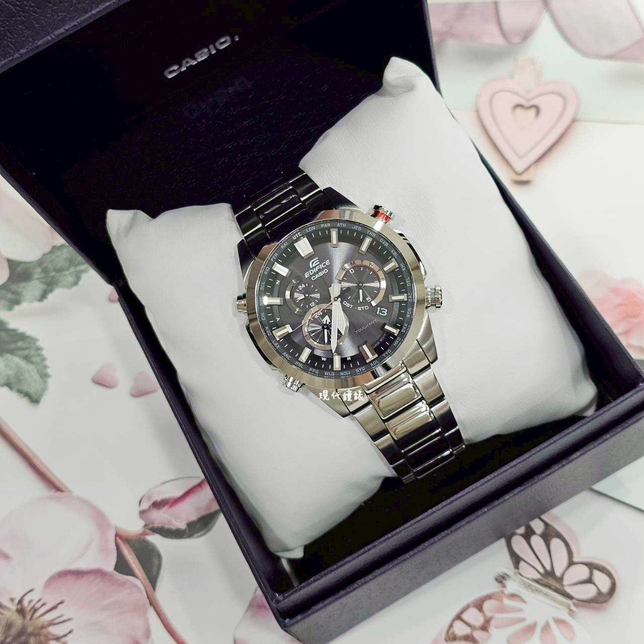 【 EDIFICE】光域脈動•火焰極光EQW-T640YD-1A 44mm 現代鐘錶