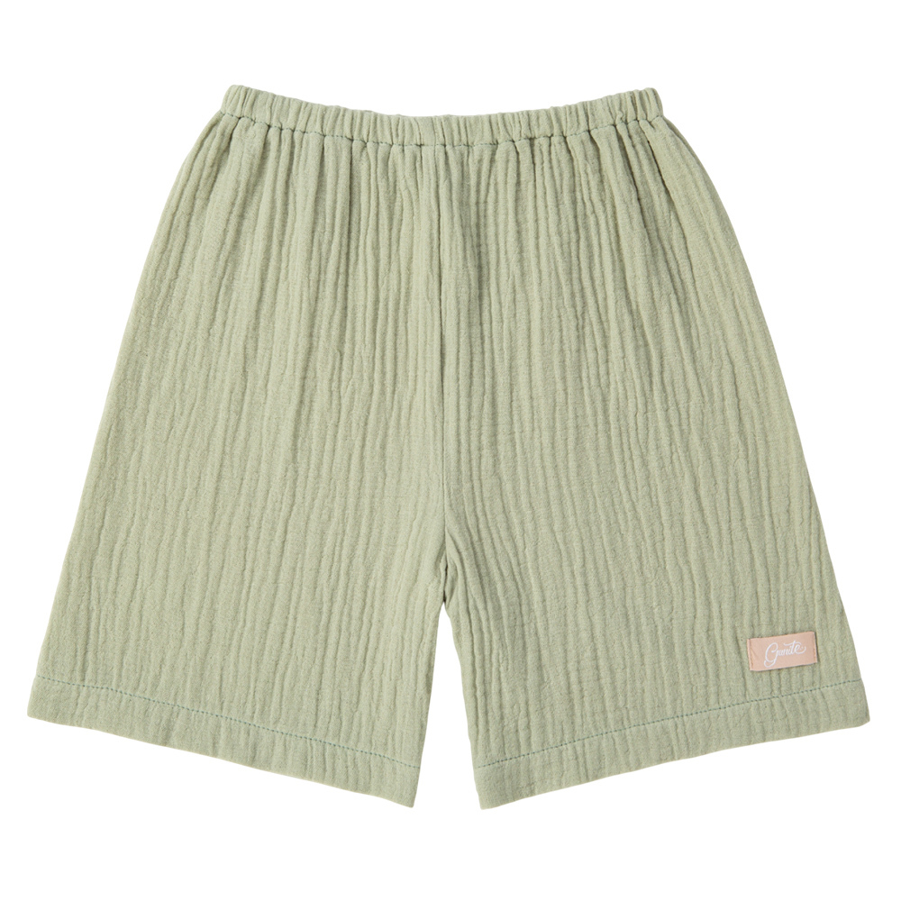 gunite極致棉柔美系列-成長型紗布褲｜透氣快乾｜S-M號(3M~5Y ) ｜療癒草綠