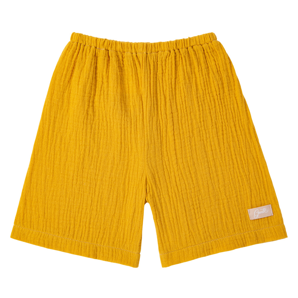 gunite極致棉柔美系列-成長型紗布褲｜透氣快乾｜S-M號(3M~5Y ) ｜質感金黃
