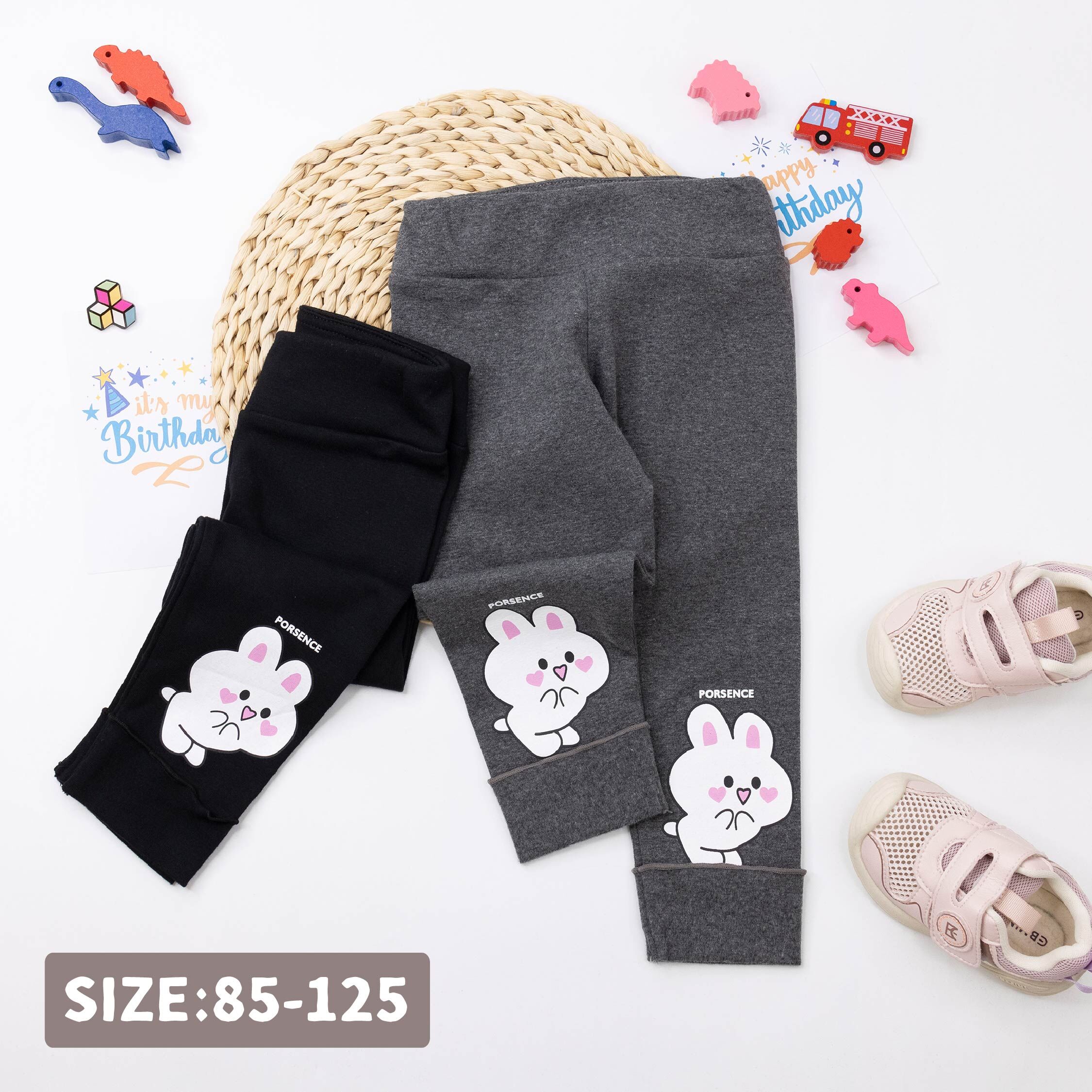 波紳士【22545】對稱兔兔反褶設計長褲＊二色