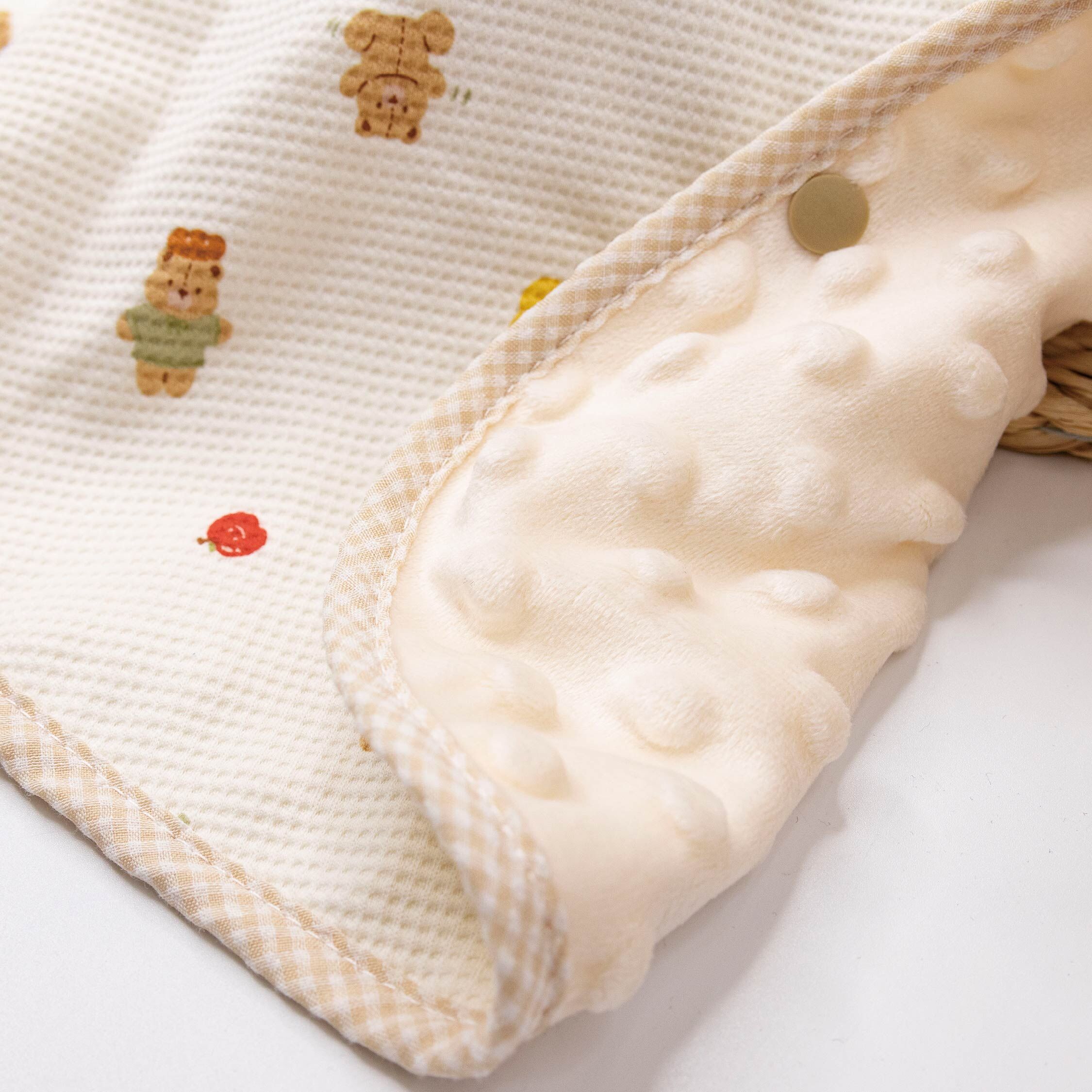 【JB0526】MIT原創蘋安小熊華夫格魔粒斗篷