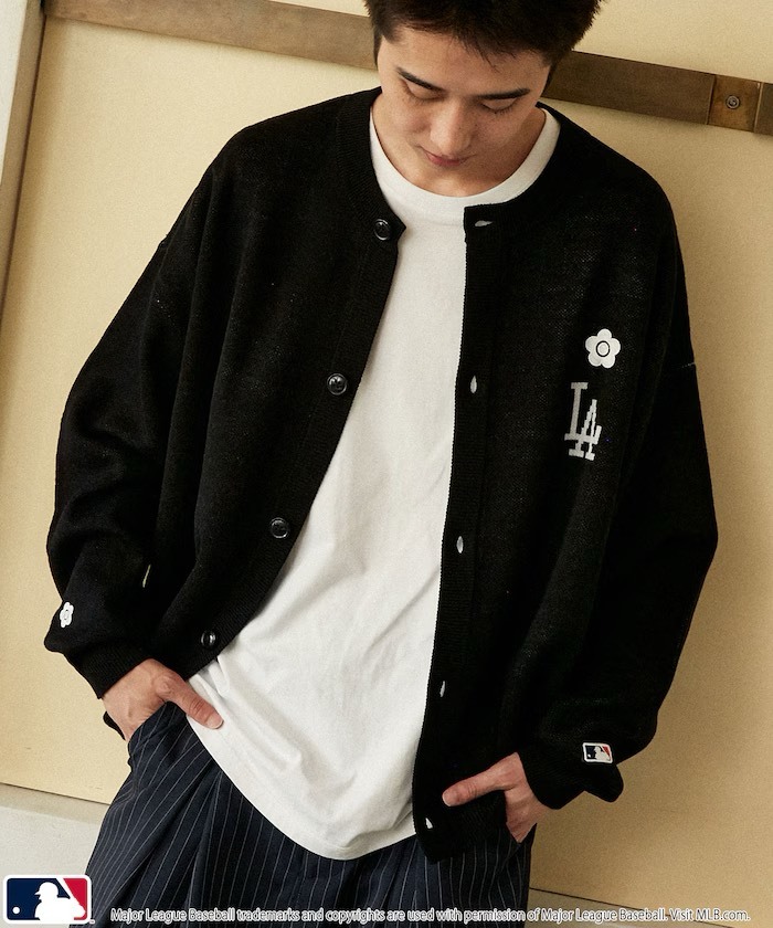 #日本代購 MARY QUANT X MLB 圓領針織開襟衫 三色