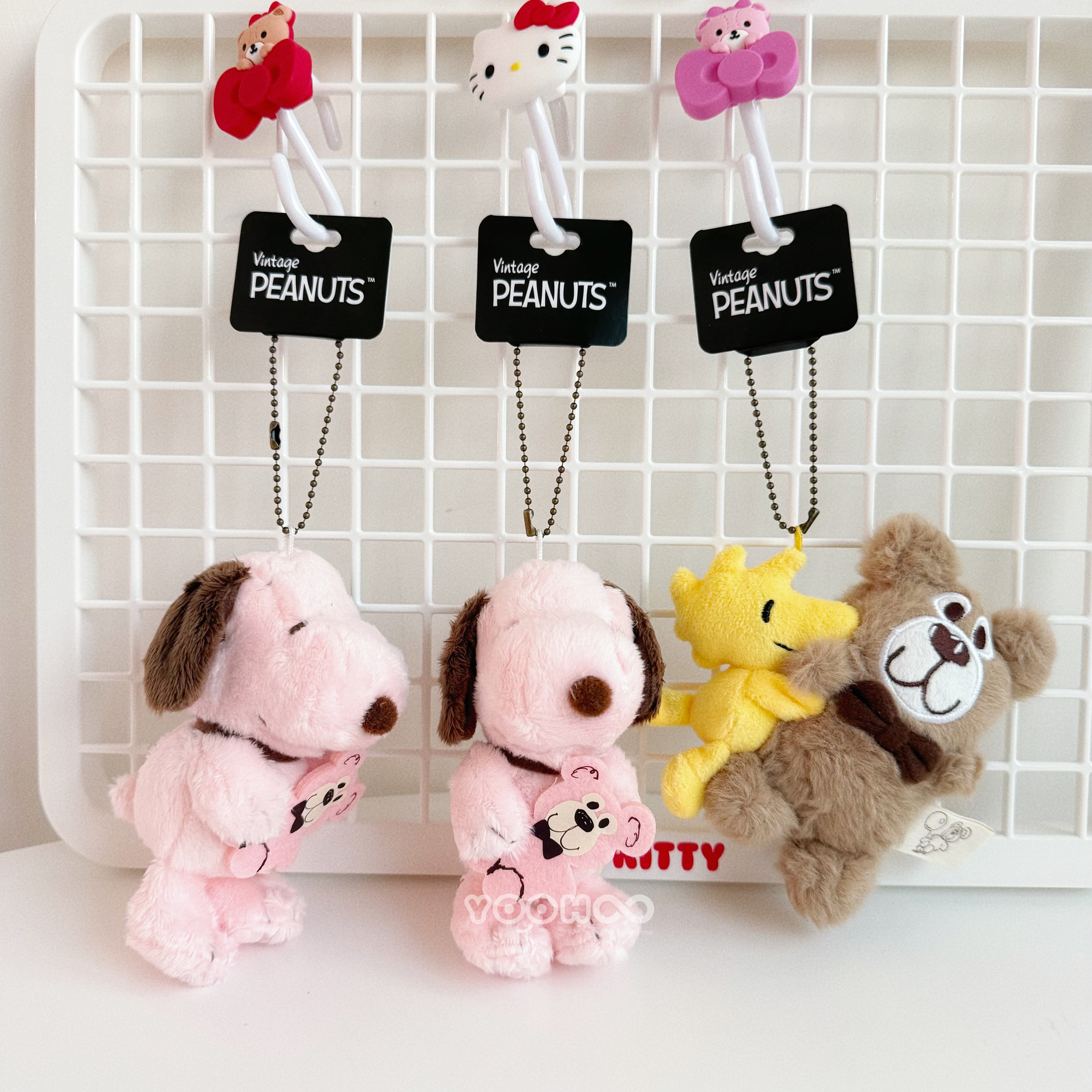 現貨┃SNOOPY 史努比 粉紅色 糊塗塔克 抱熊熊 吊飾