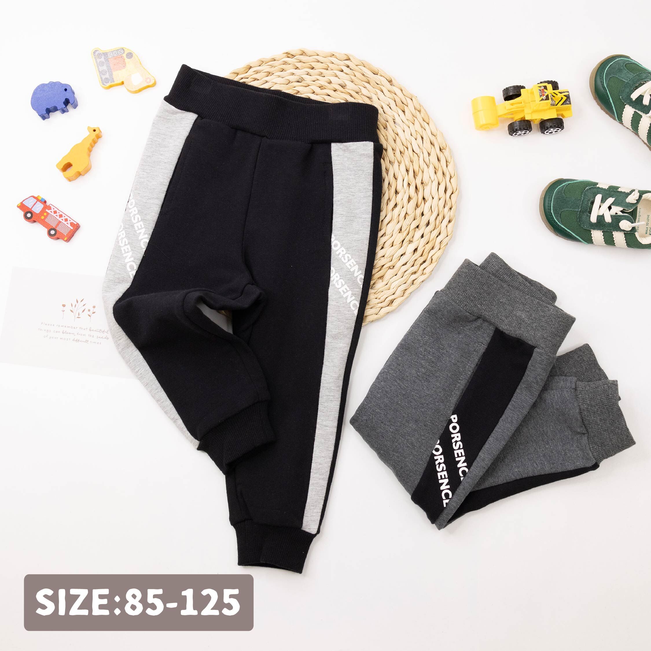 波紳士【22540】帥氣字母拼接設計縮口褲＊二色