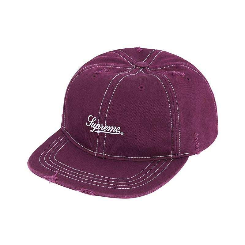 Supreme Heavy Chino 6-Panel 做舊 六片帽 酒紅 FW25H9-DE [台灣現貨]