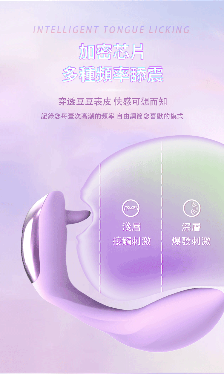 春潮|舌舔款震動按摩器|女性震動棒 丁香紫