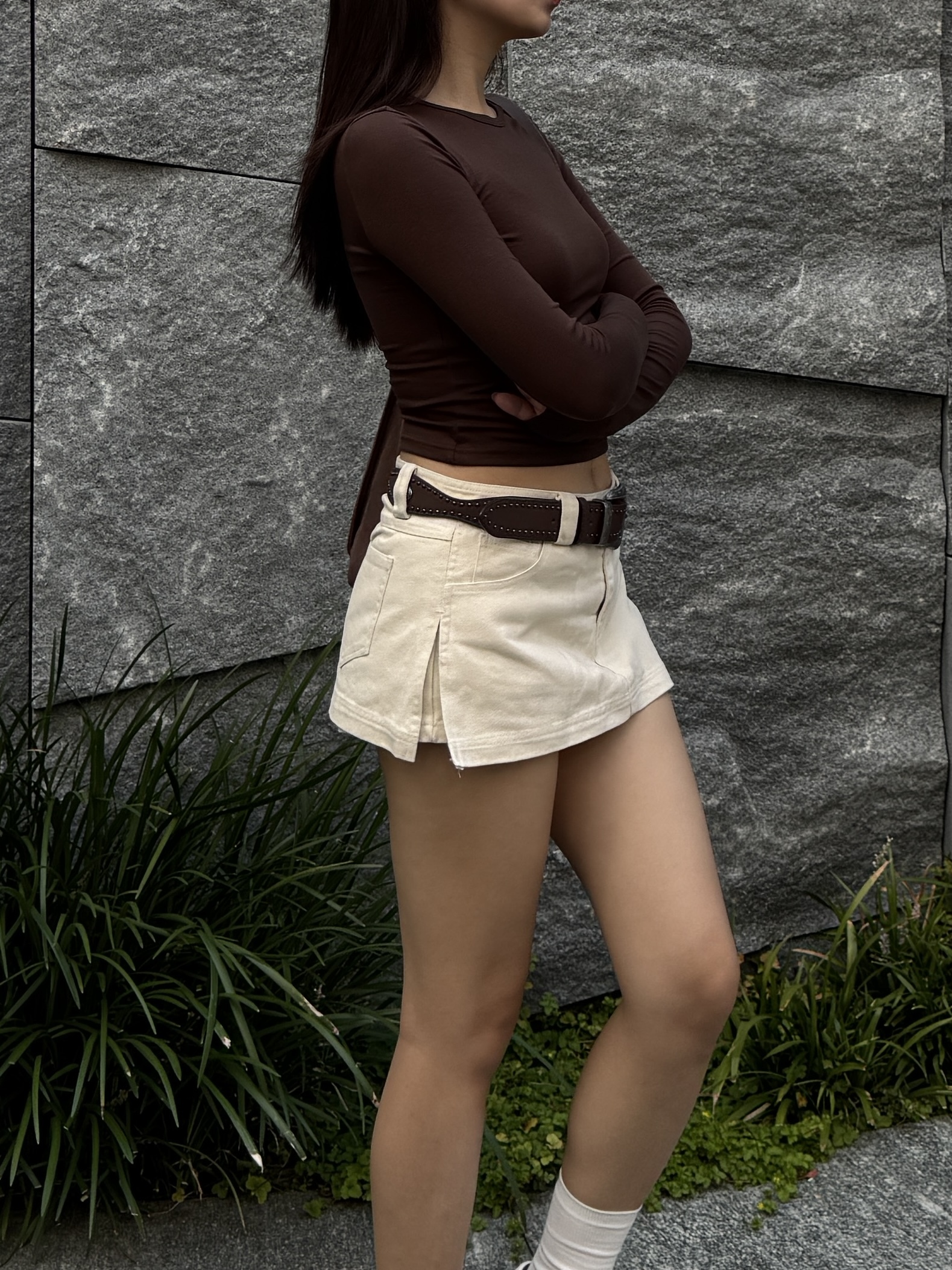 瘦腿首選🥇假兩件A字牛仔褲裙(2色)