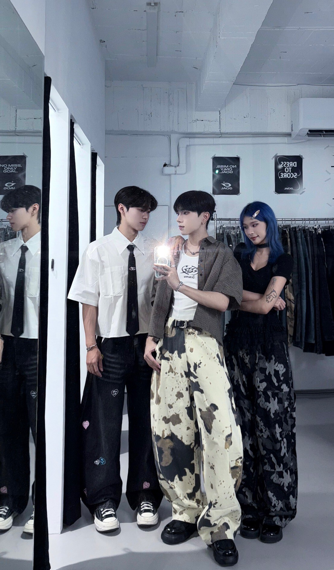 (GOAL) 美式復古奶牛紋闊腿落地褲 ERHU 222349