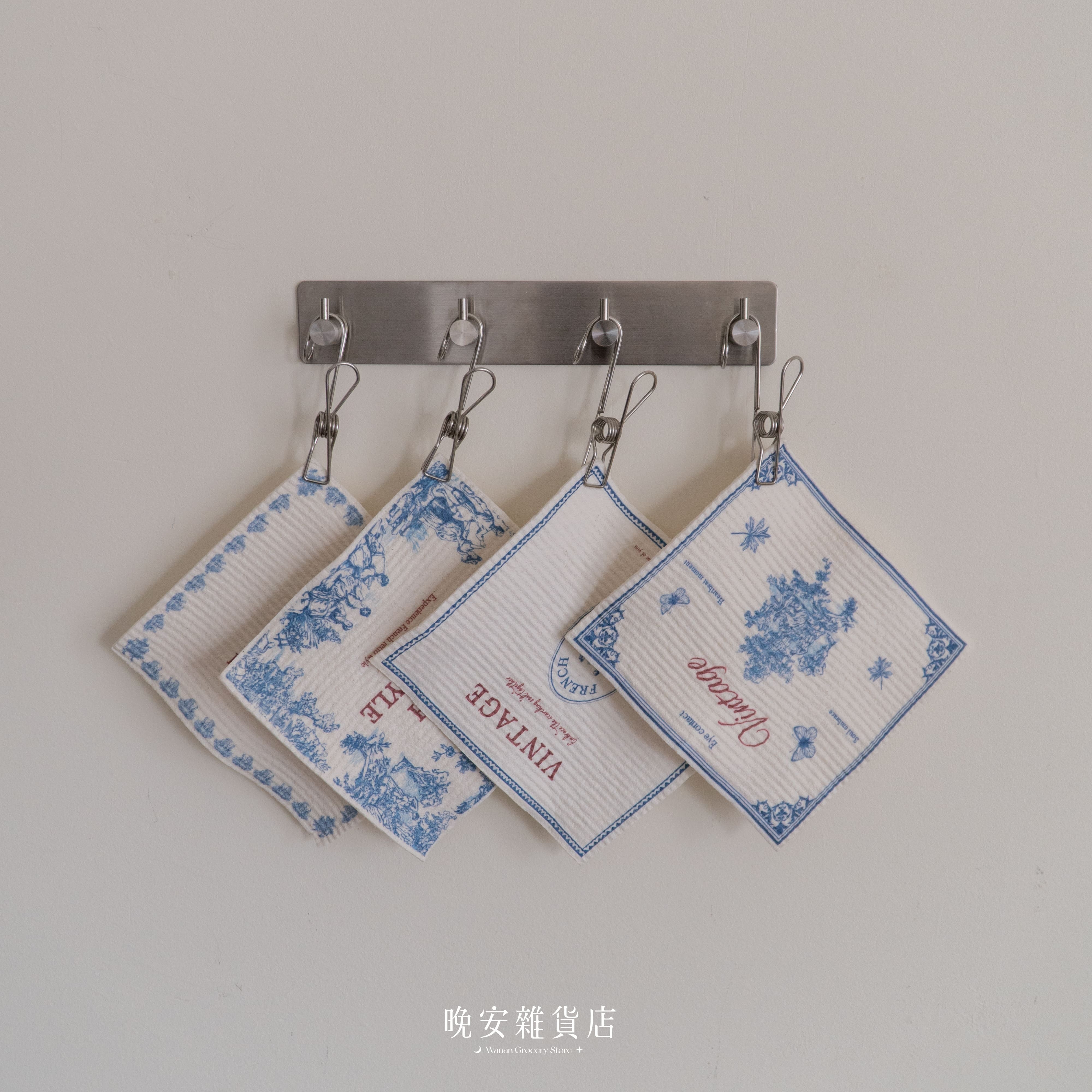 【廚房小物】法式小鎮木漿棉洗碗布｜菜瓜布 杯墊 隔熱墊