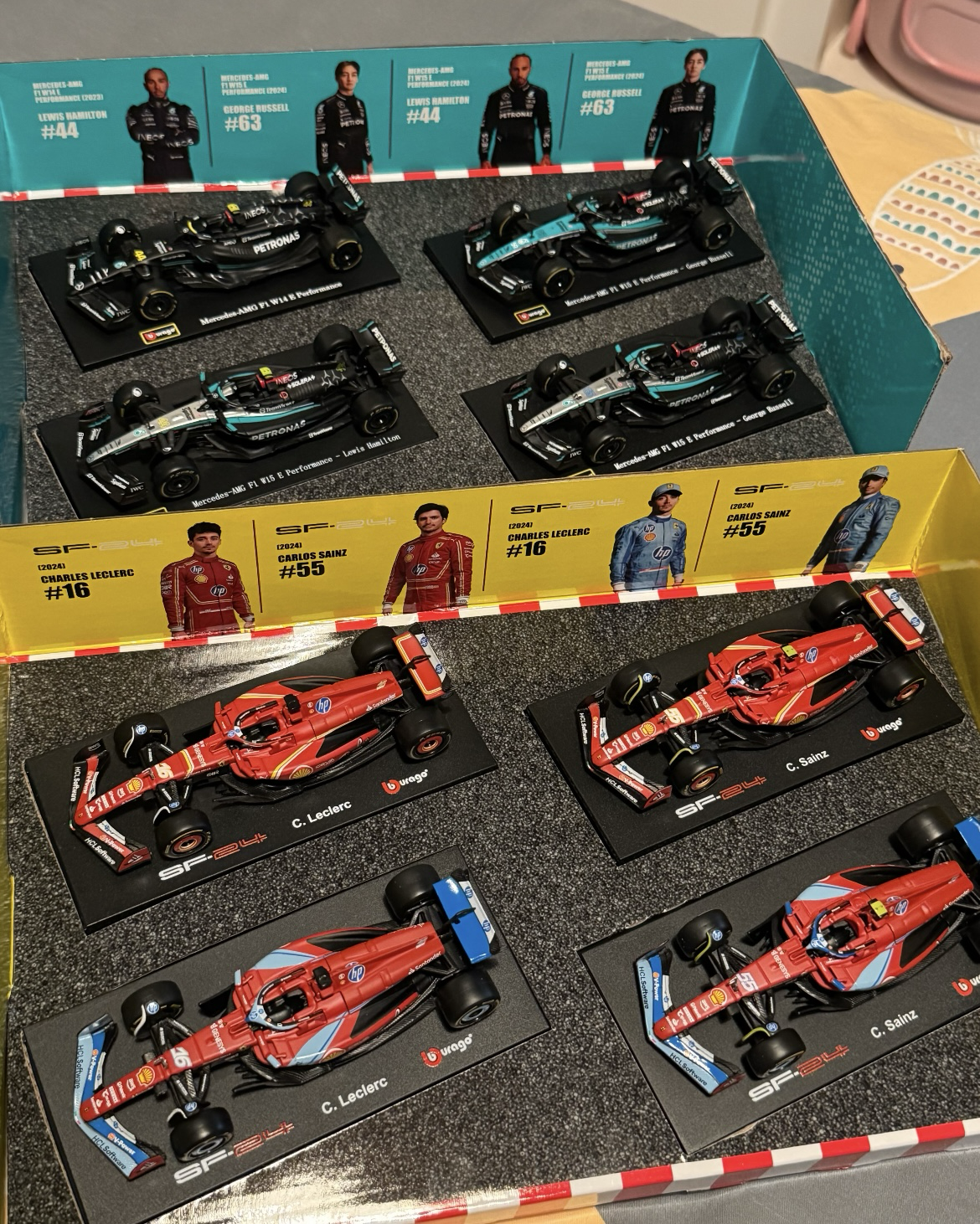 <快速出貨>Burago F1 1:43模型車 4入組 賓士 法拉利 麥拉倫 紅牛